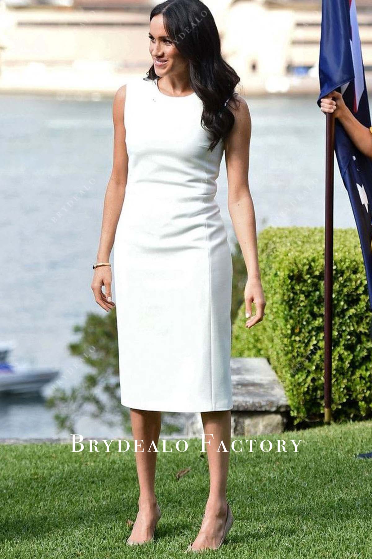 2018 Day One of her Visit Australia Meghan Markle sleeveless dress