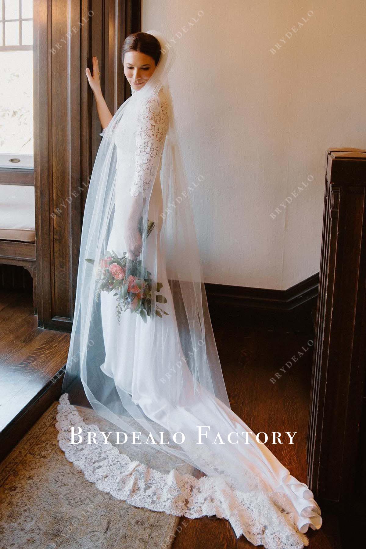mermaid chapel train wedding dress