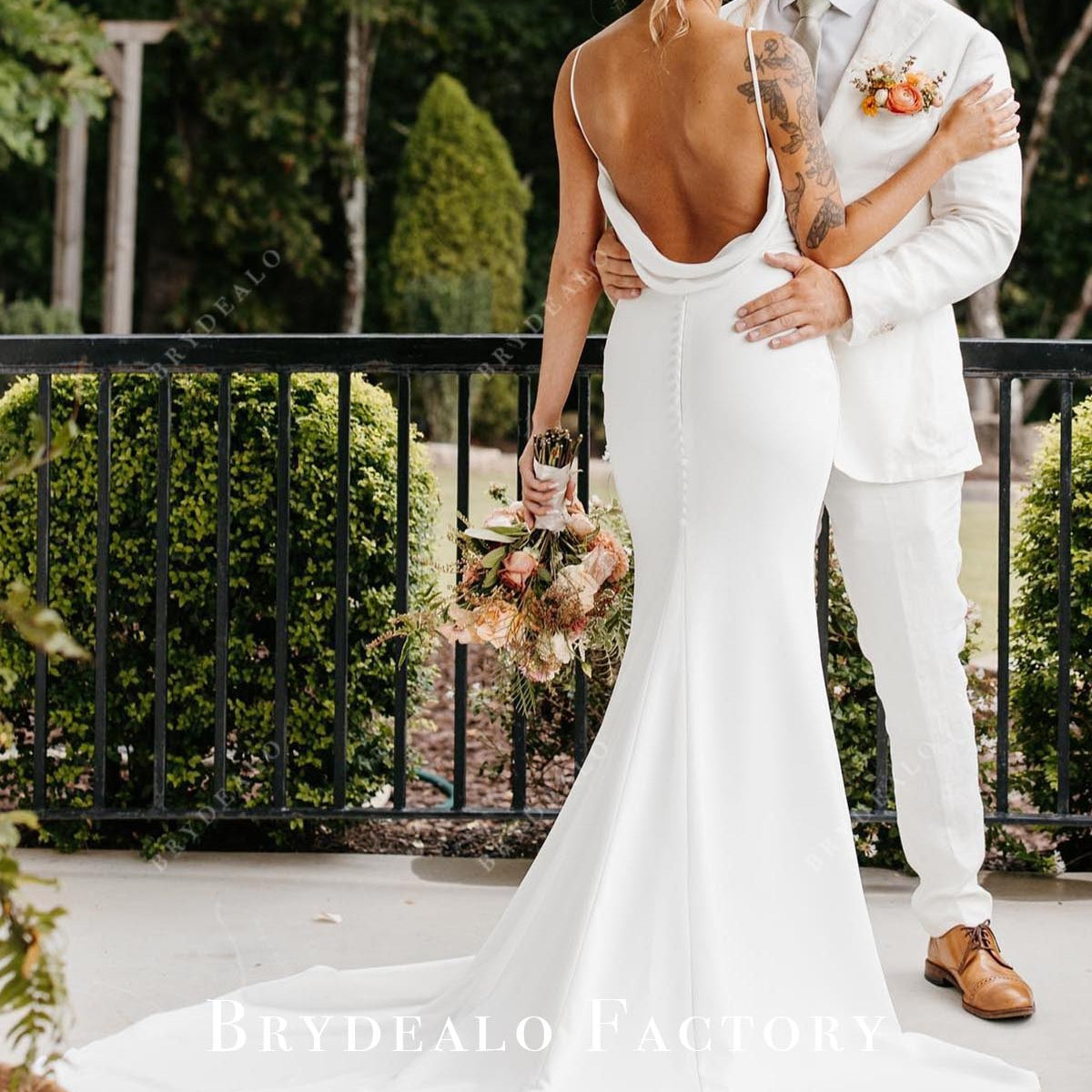 fitted lace wedding dress Classic Cowl Back Mermaid Chapel Train Wedding Dress fitted lace wedding dress Classic Cowl Back Mermaid Chapel Train Wedding Dress