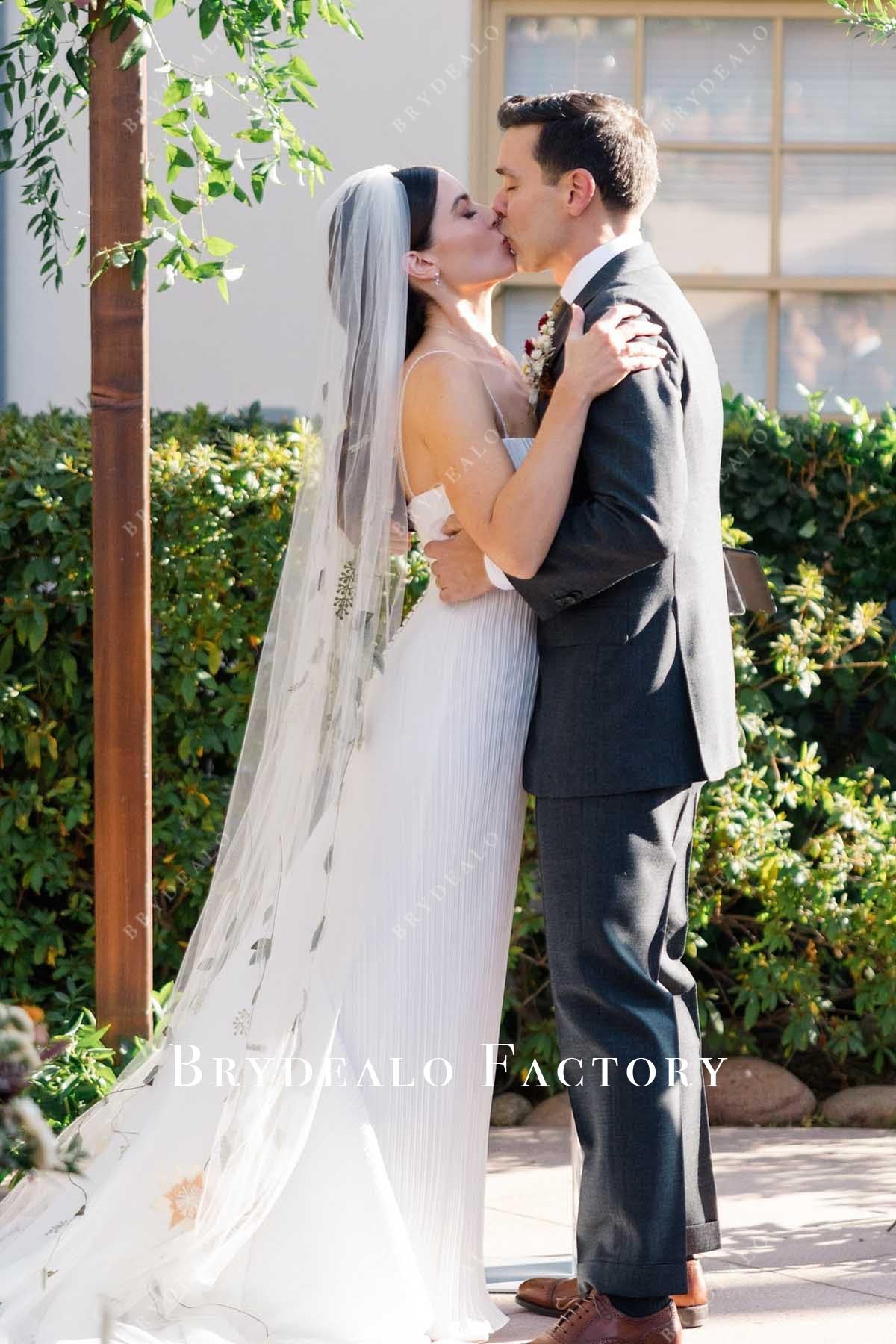 mermaid sweep train wedding dress