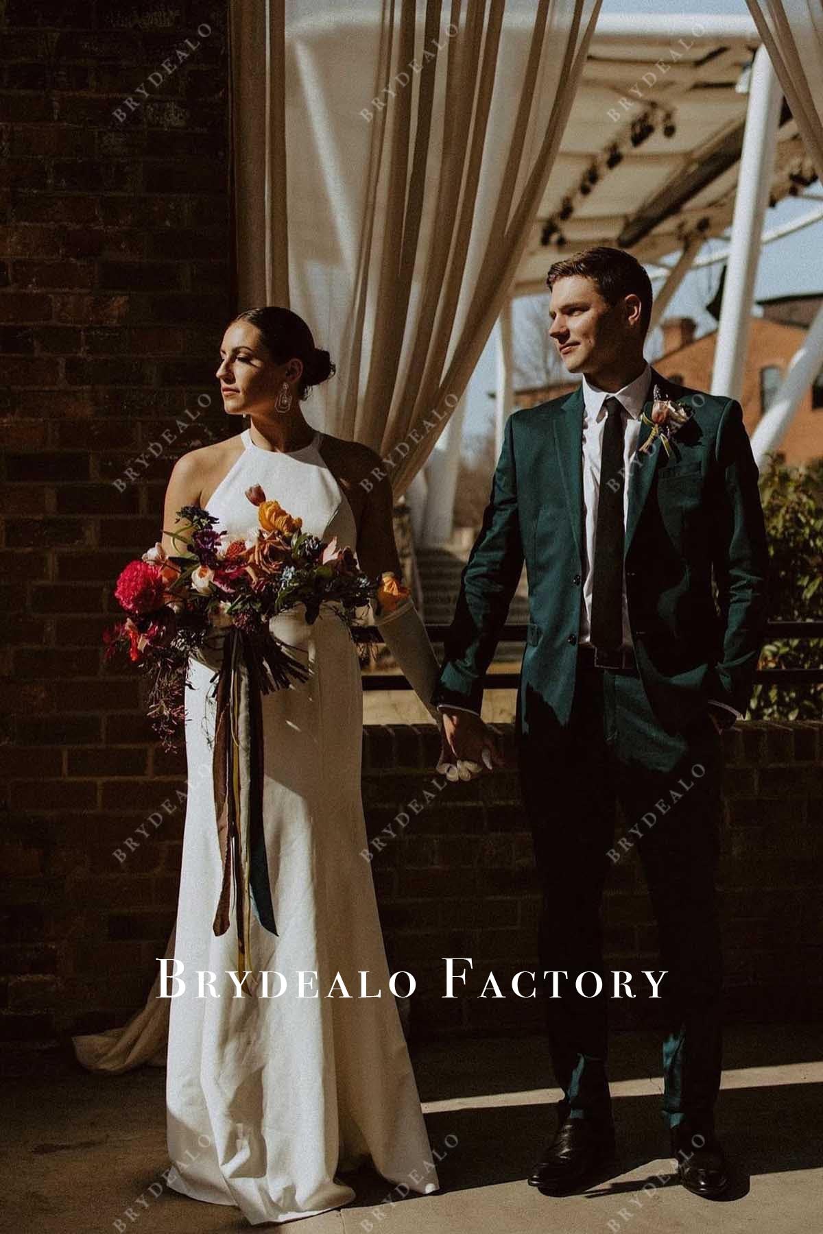 mermaid sweep train wedding dress