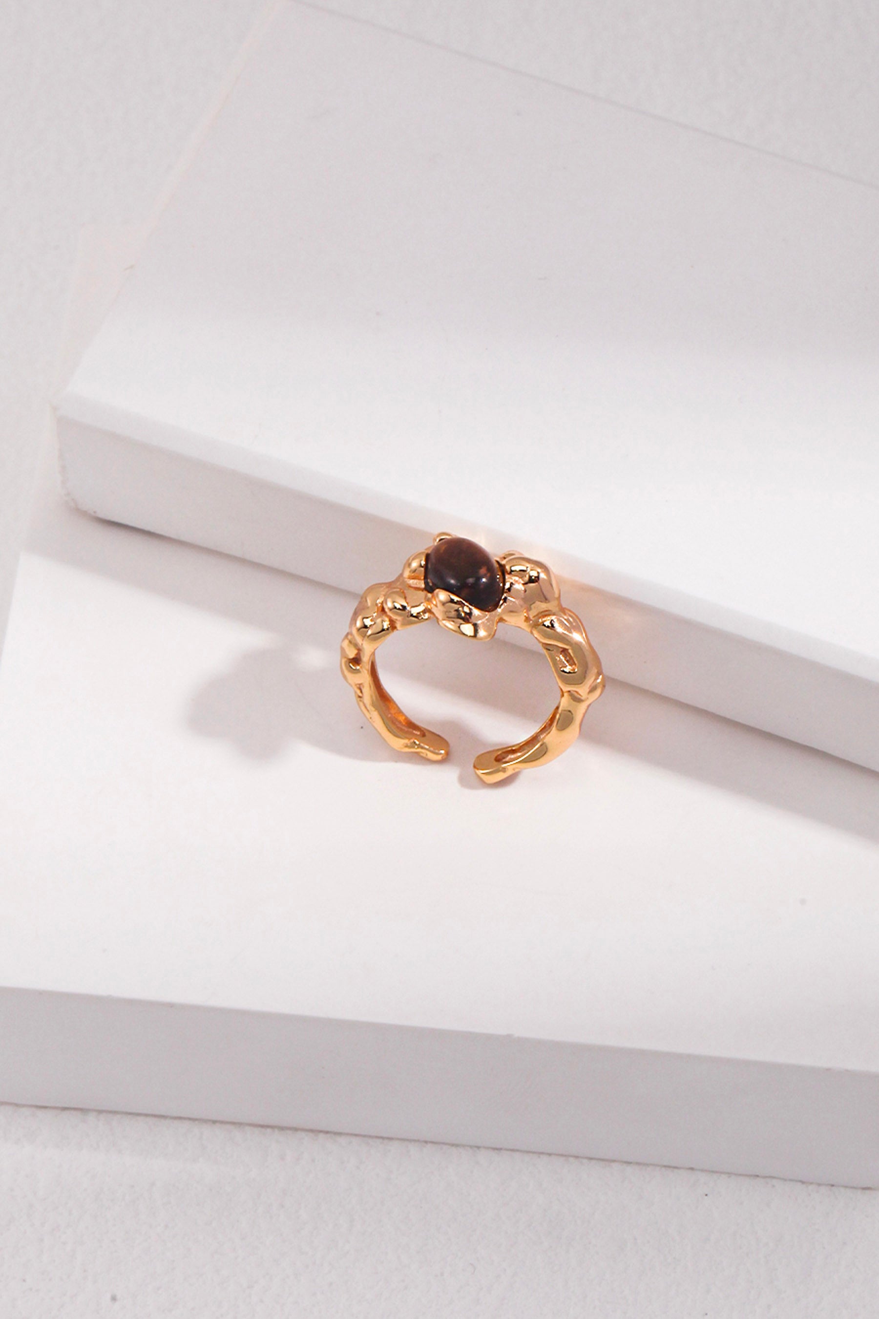 minimalist gold gem stone ring