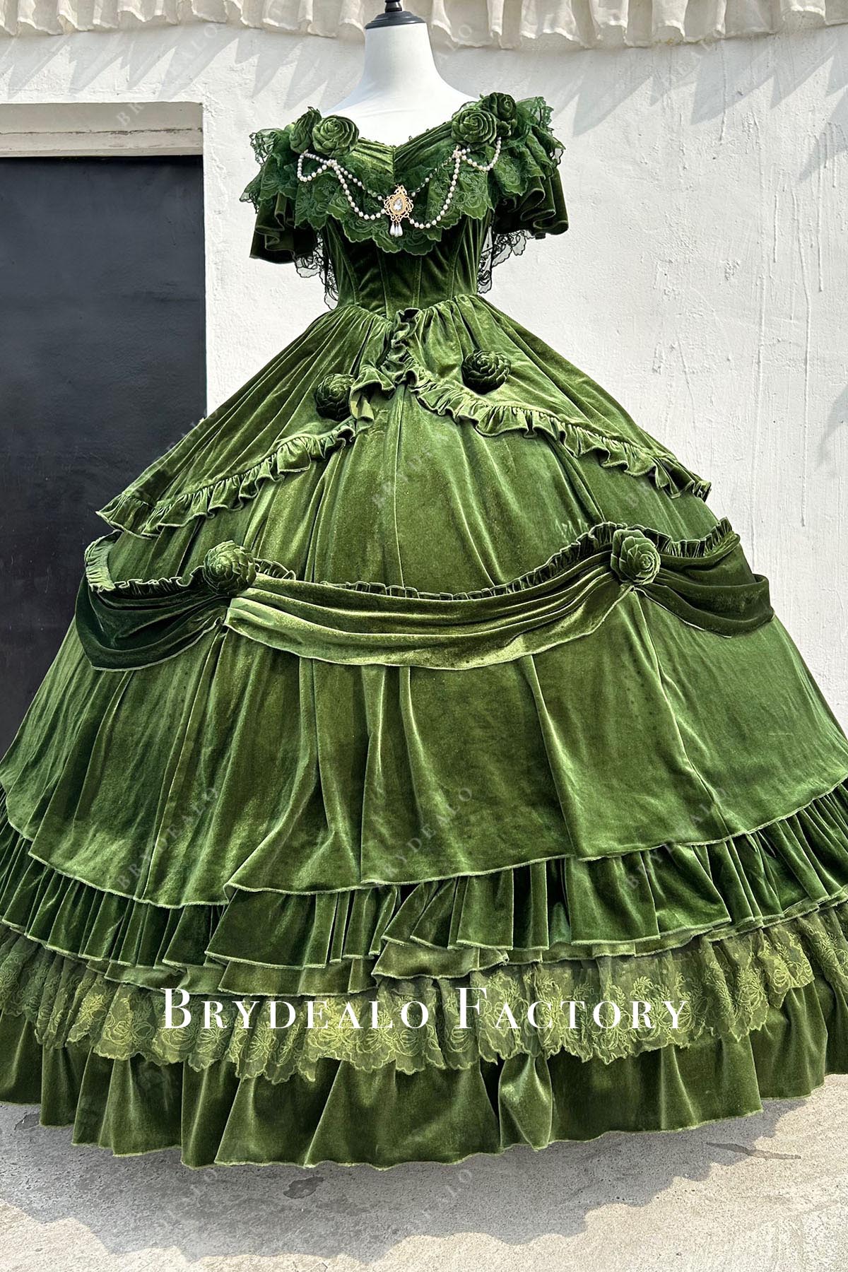 moss short sleeves puffy lolita dress 