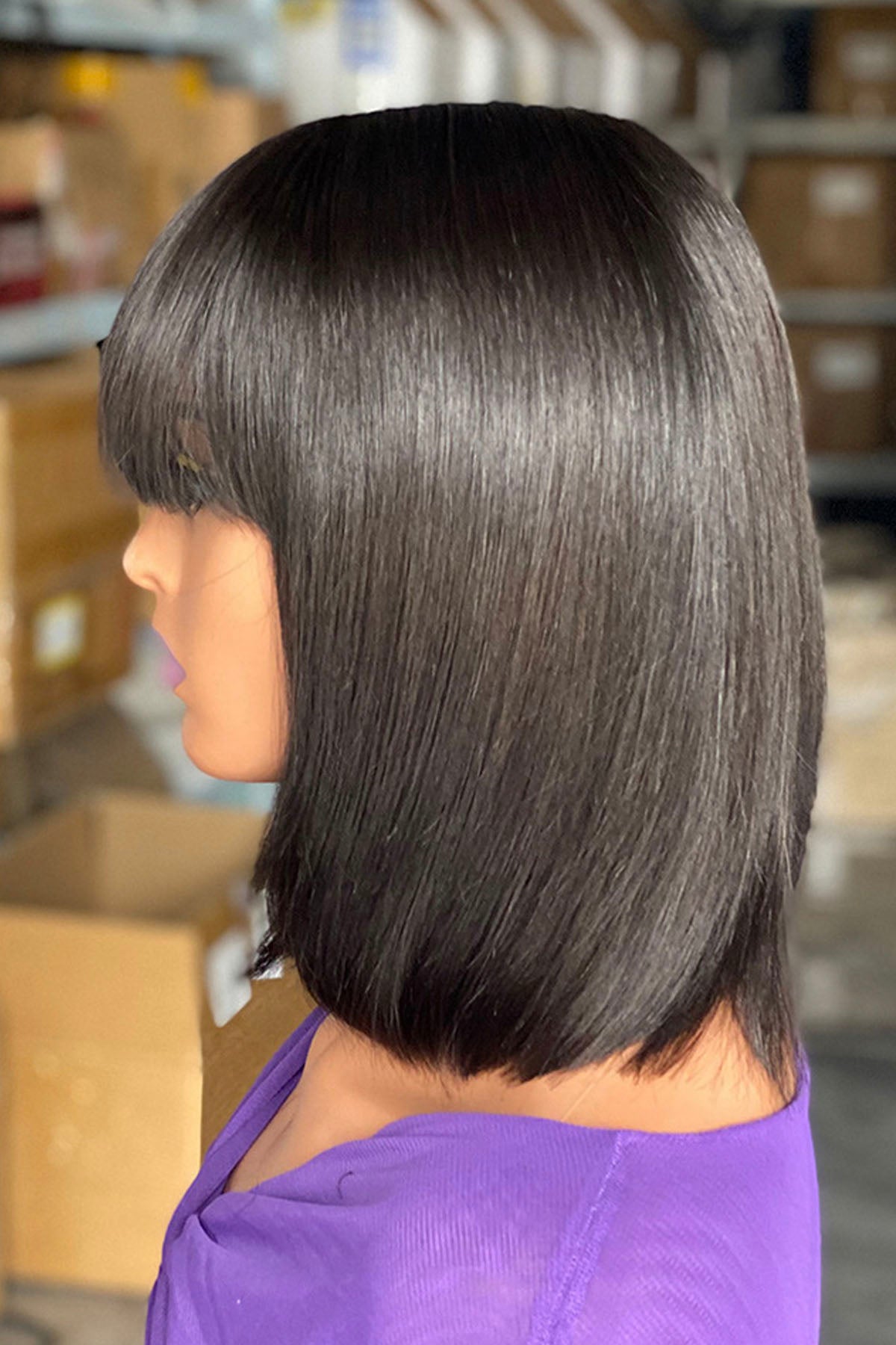 natural black straight bob wig