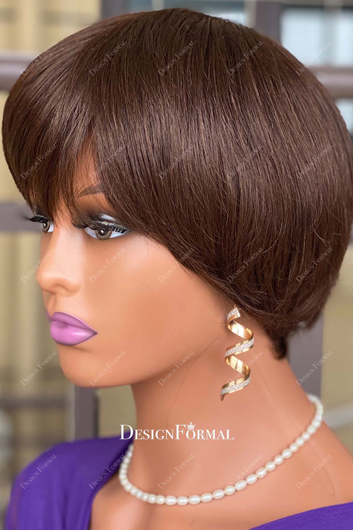 natural brown pixie wig