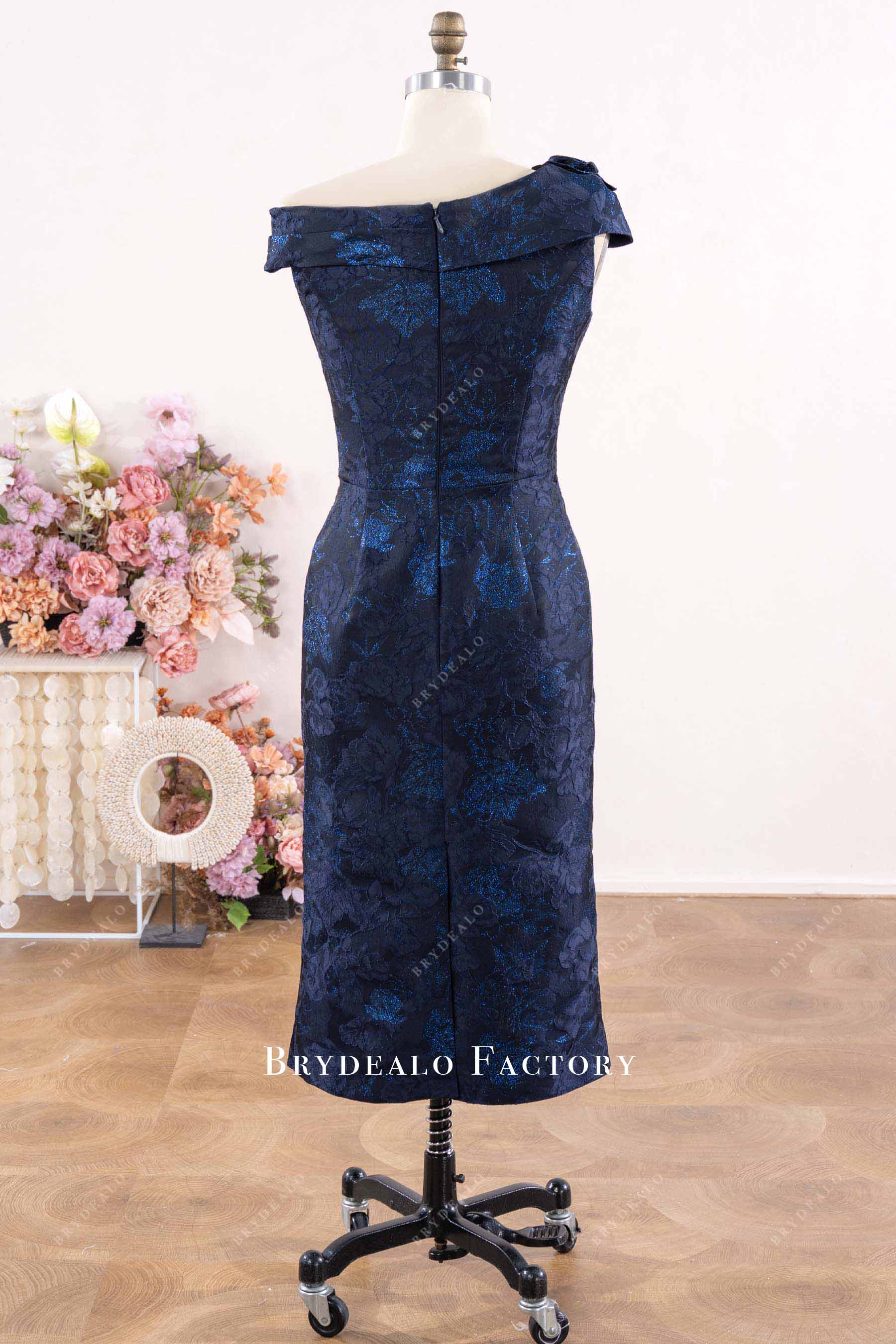 navy pencil midi formal dress