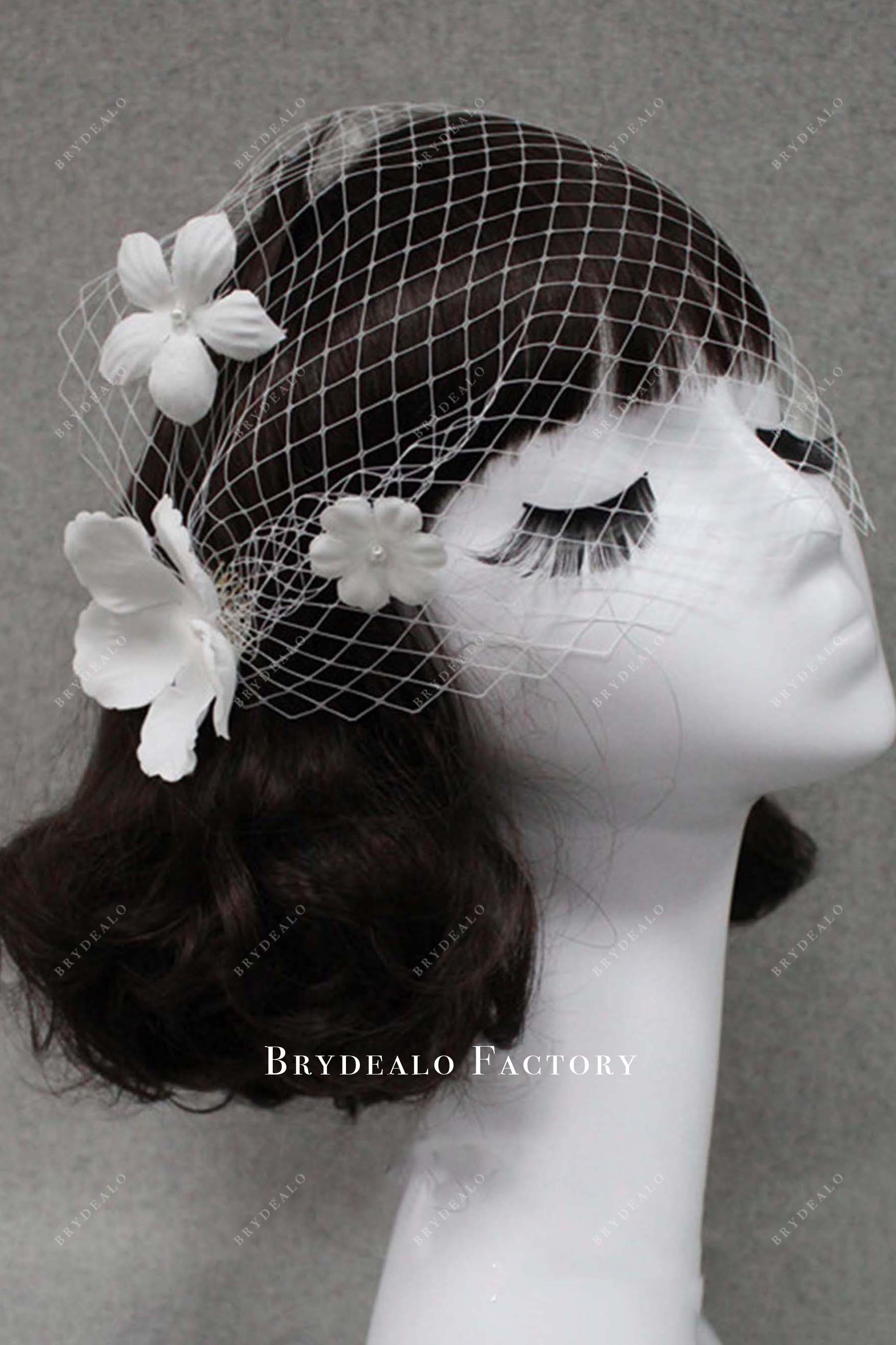 net birdcage bridal veil
