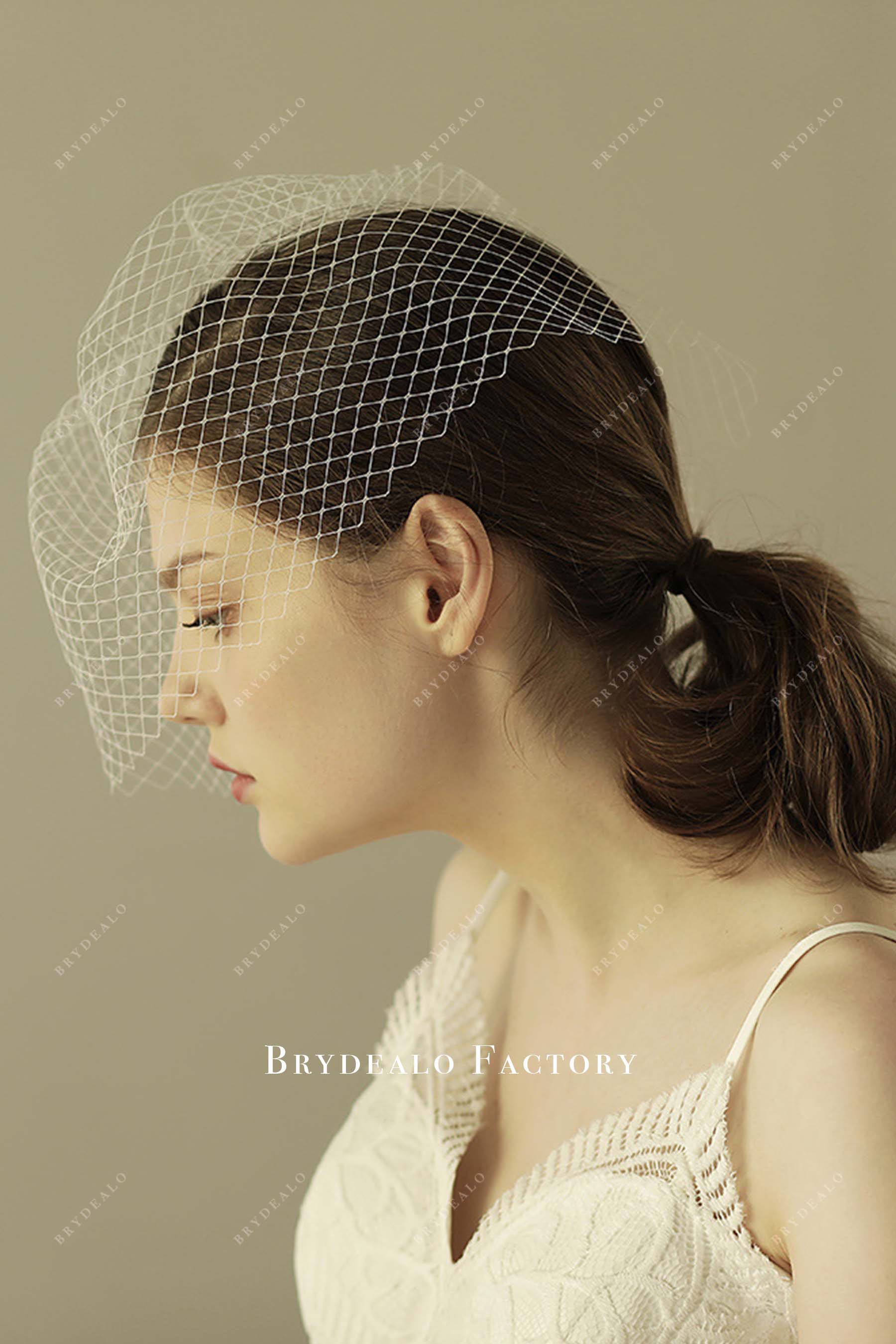 net birdcage bridal veil
