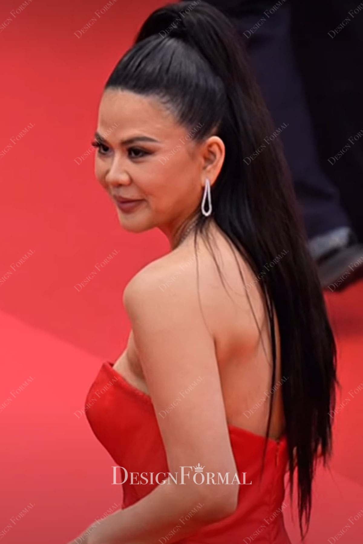 Nichapat Suphap red 2025 backless aline Cannes Opening Ceremony dress