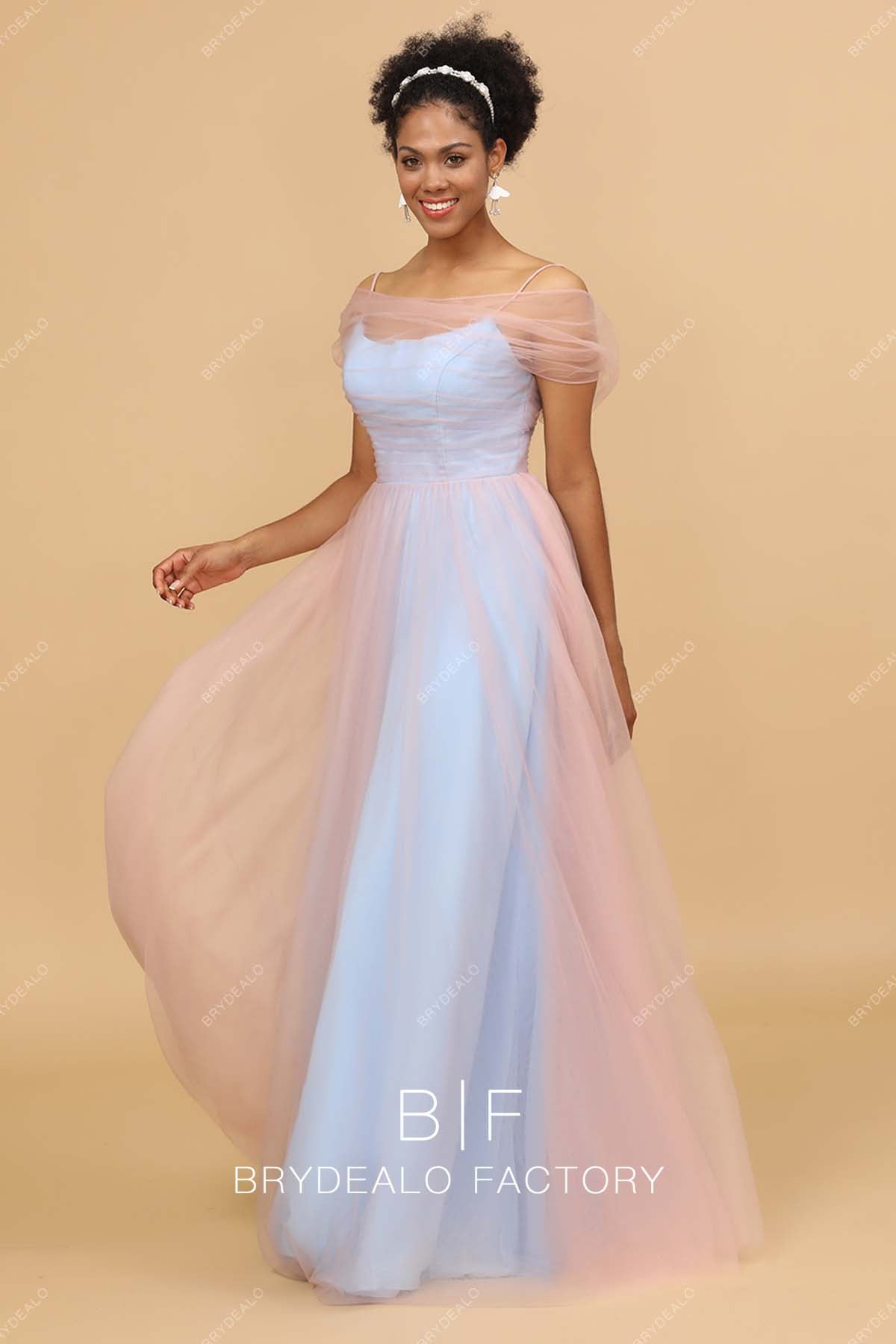 off shoulder A-line bridesmaid gown online