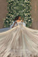 Ivory Retro Corset Off Shoulder Designer Satin Tulle Wedding Ball Gown main image 1