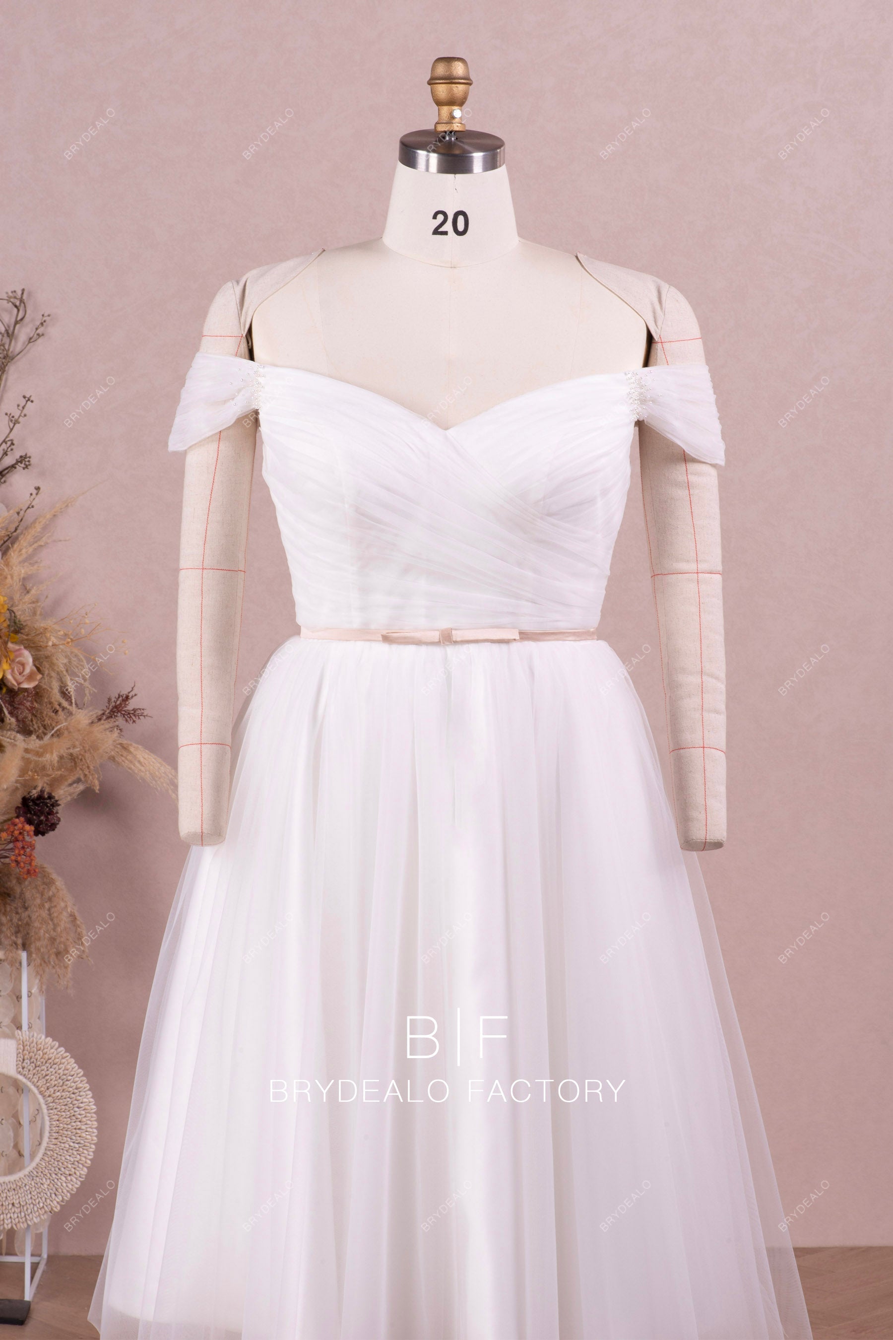 off shoulder wedding dress