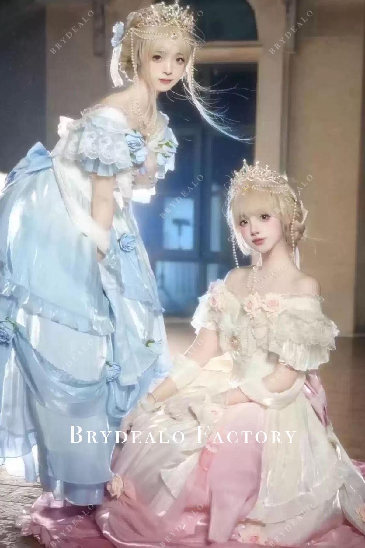 ombre blue puffy lolita dress