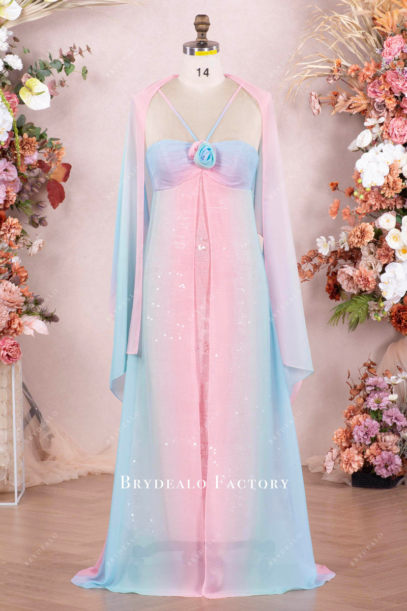 One Shoulder Slim Fairy Aura Light Gauze Bridesmaid Dress