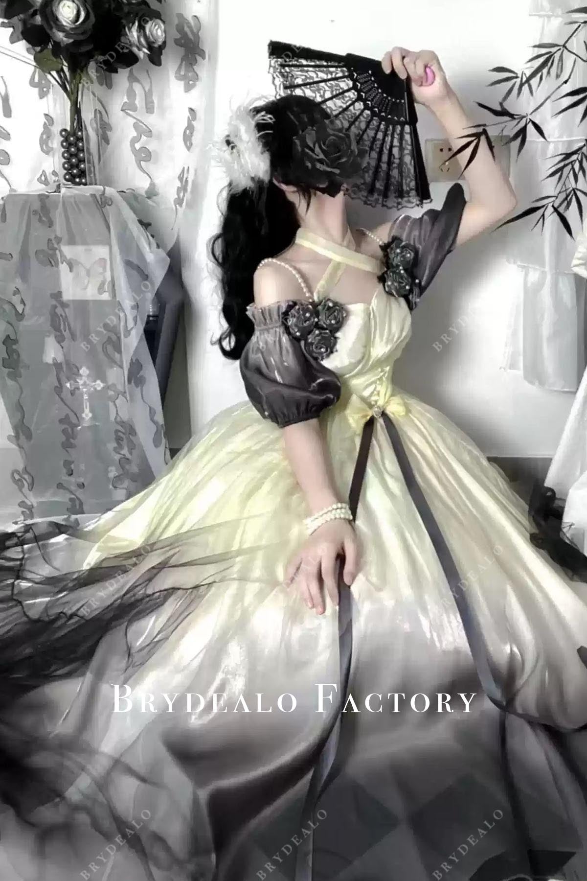ombre ink halter short sleeves lolita dress