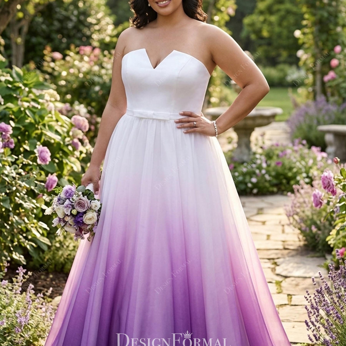 white and purple combination dress Pretty Purple'n'White Skirt Floor Length Dress 44