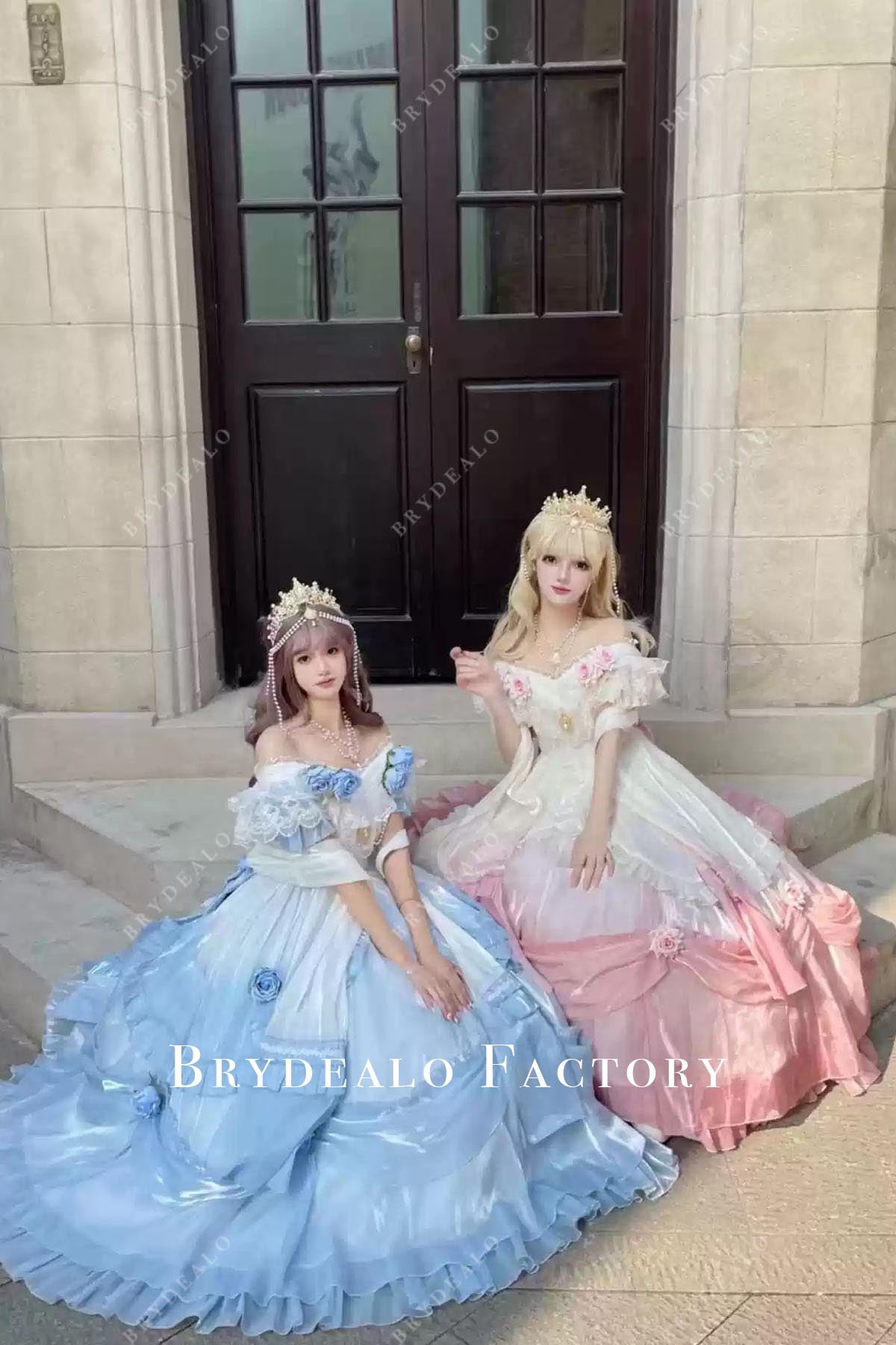 ombre pink puffy lolita dress