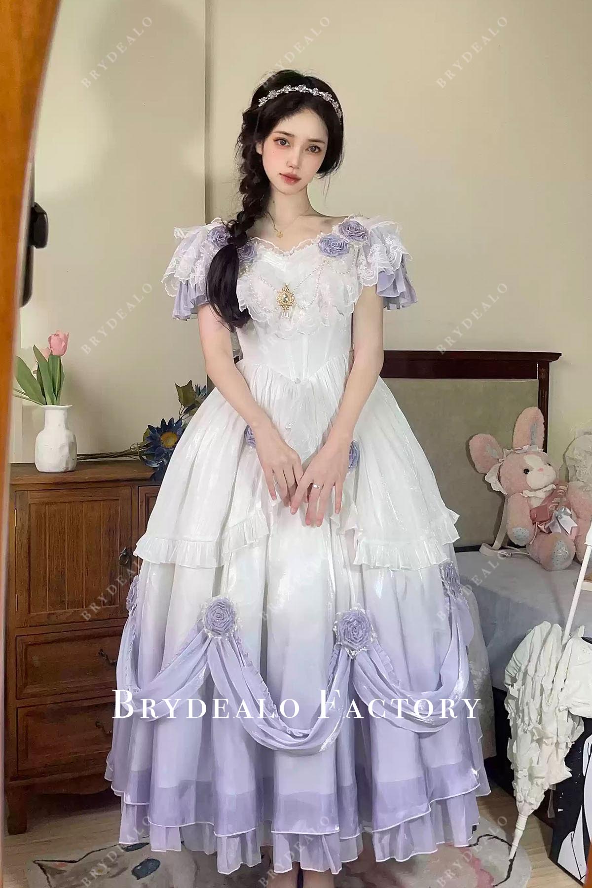 ombre purple puffy lolita dress