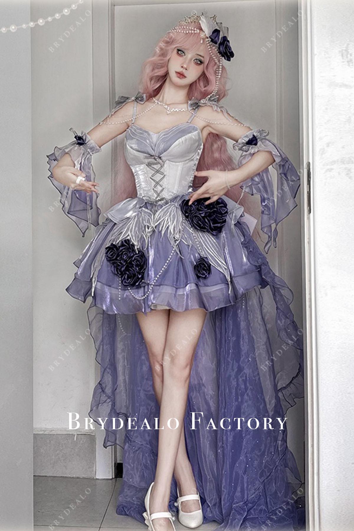 ombre purple puffy short lolita dress