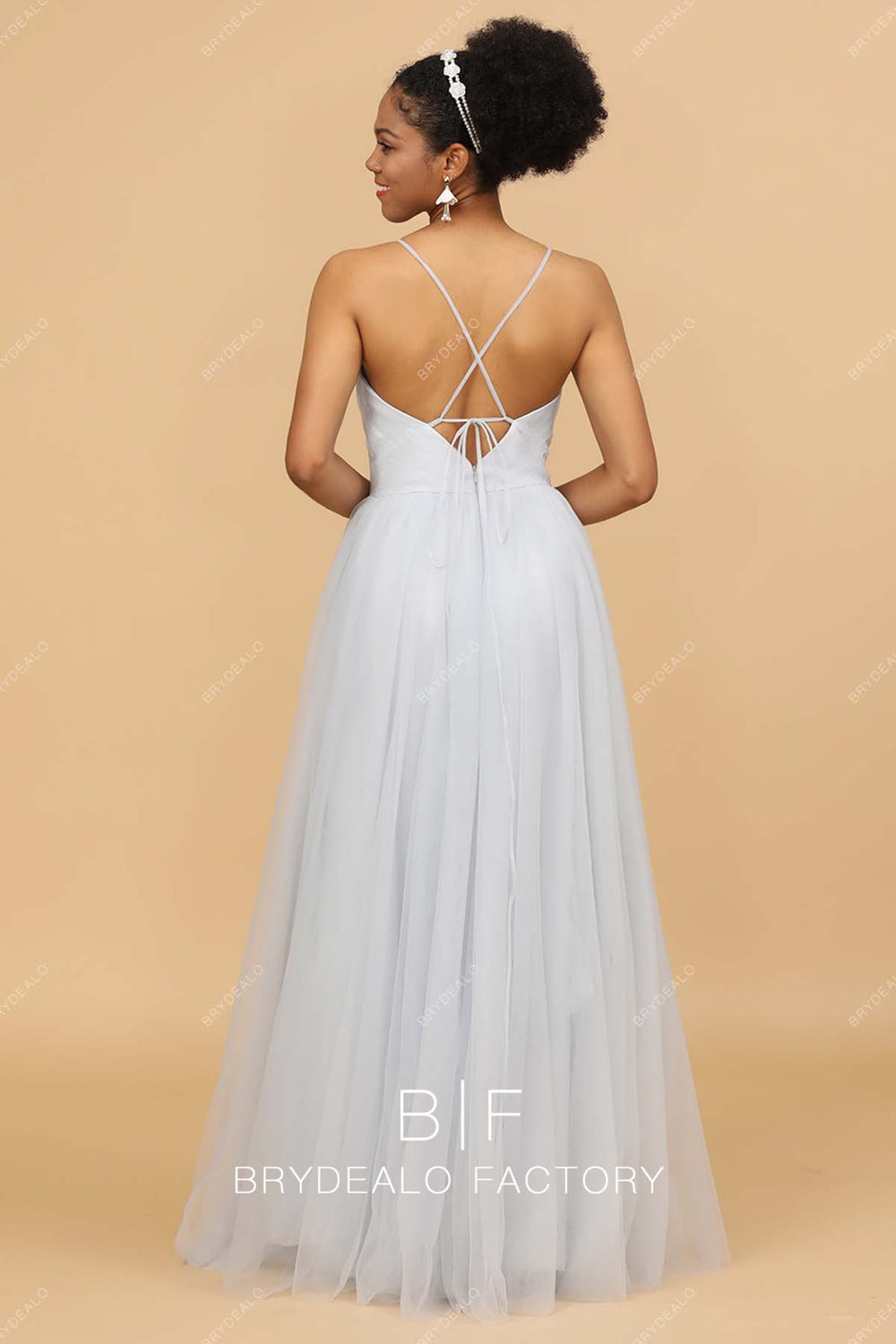 Ice Blue Convertible Jersey Lace Up Handmade Floor-Length Cheap Bridesmaid Dresses, WG80 main image 1