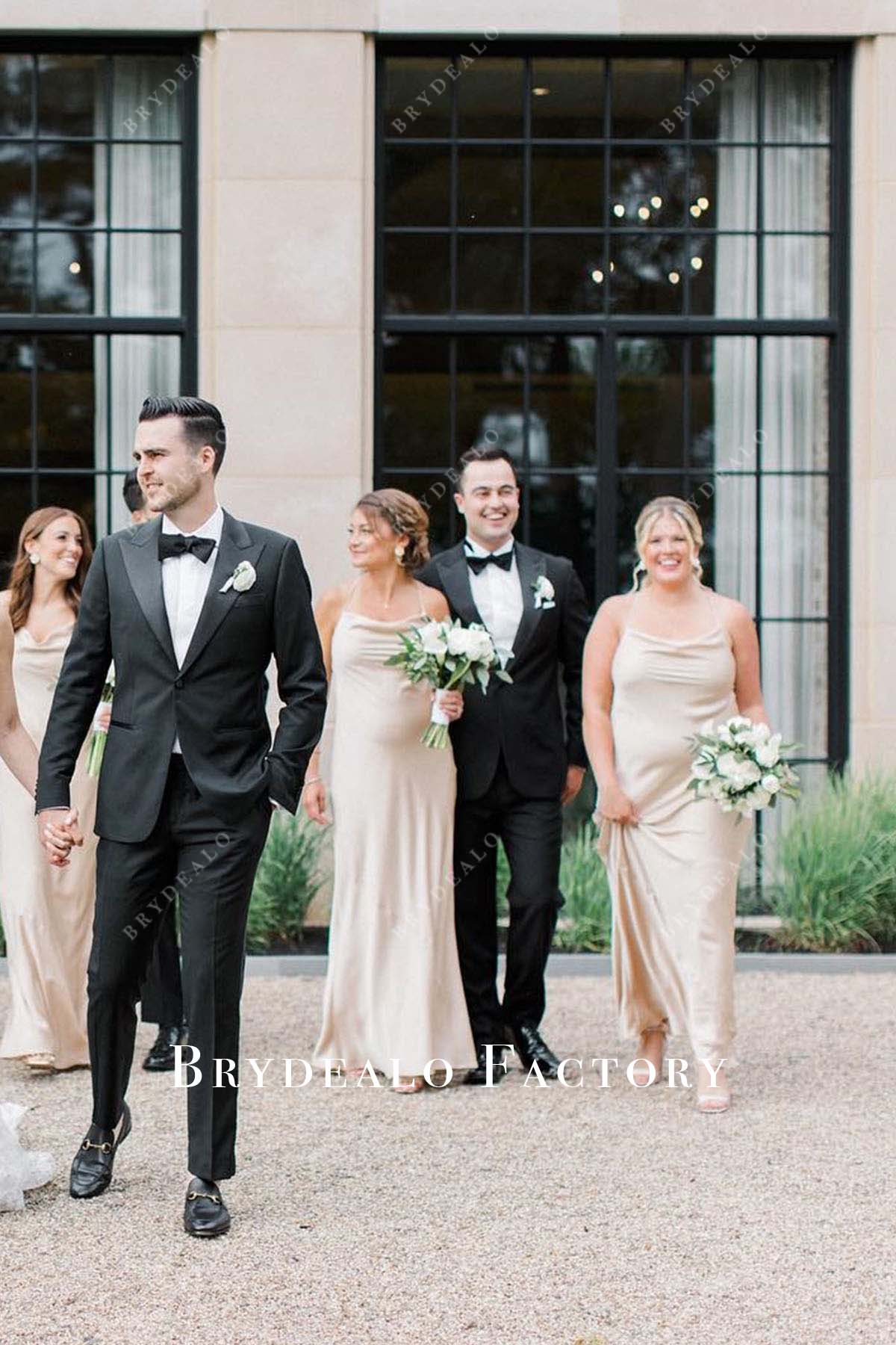 pale wheat plus size bridesmaid dress