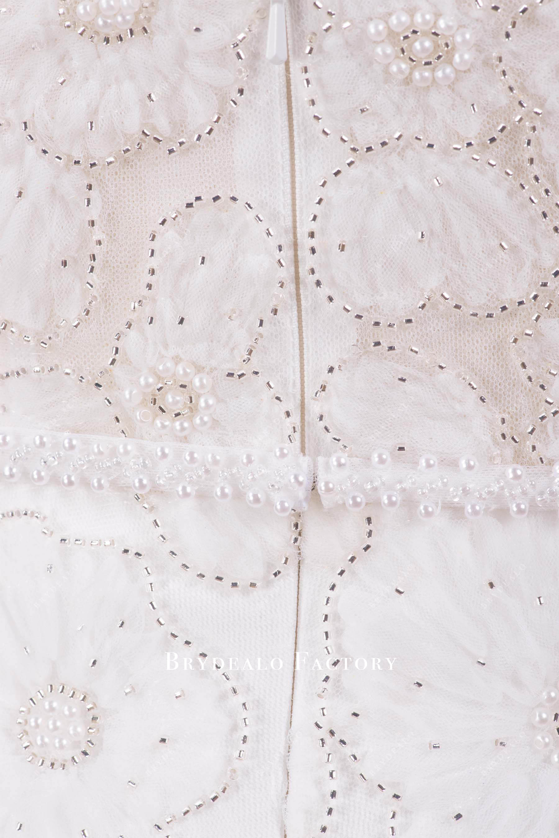 pearl belt bridal gown