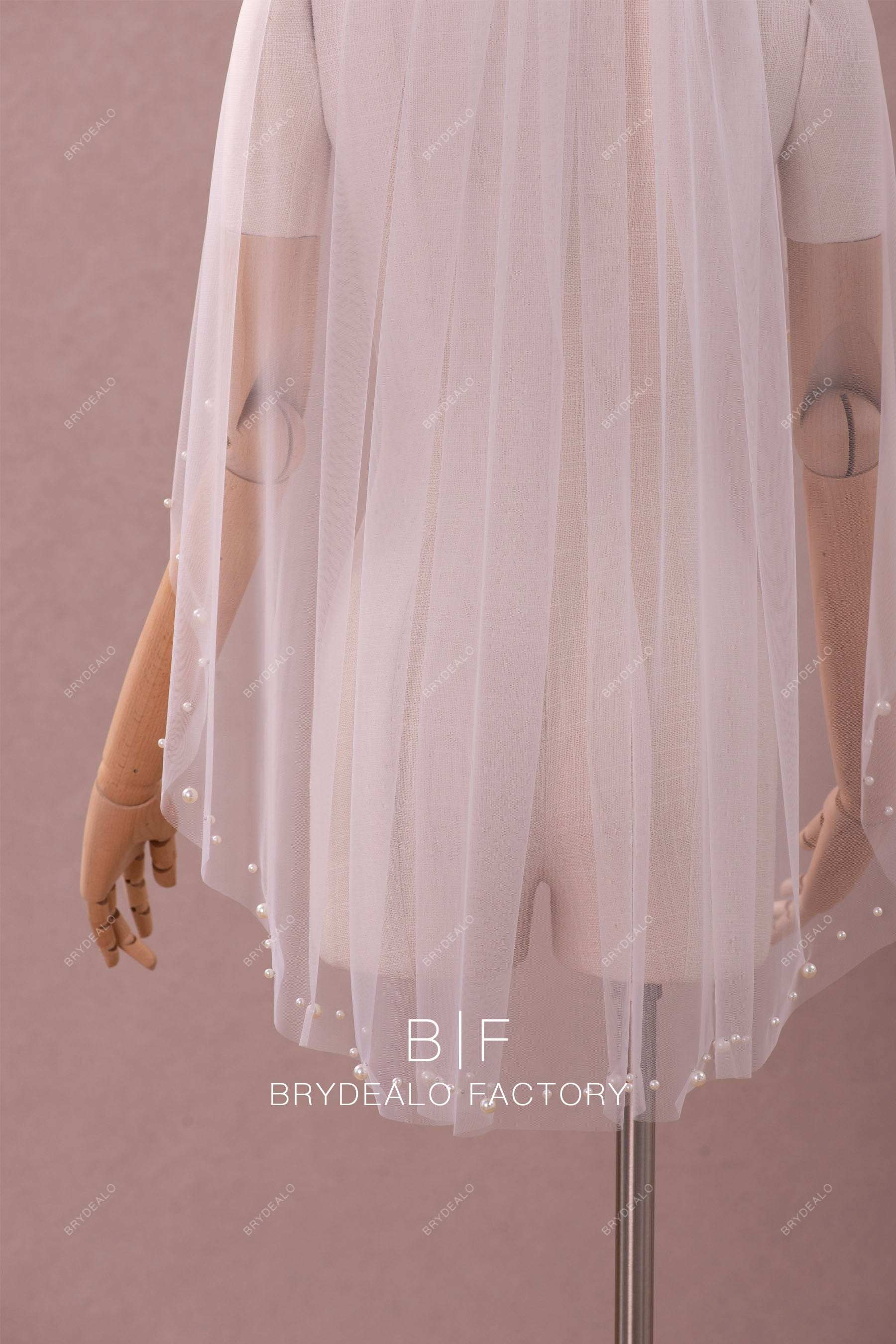 pearl edge bridal veil