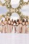 Pink Sweetheart Mismatch Sheath Bridesmaid Dress with Slit