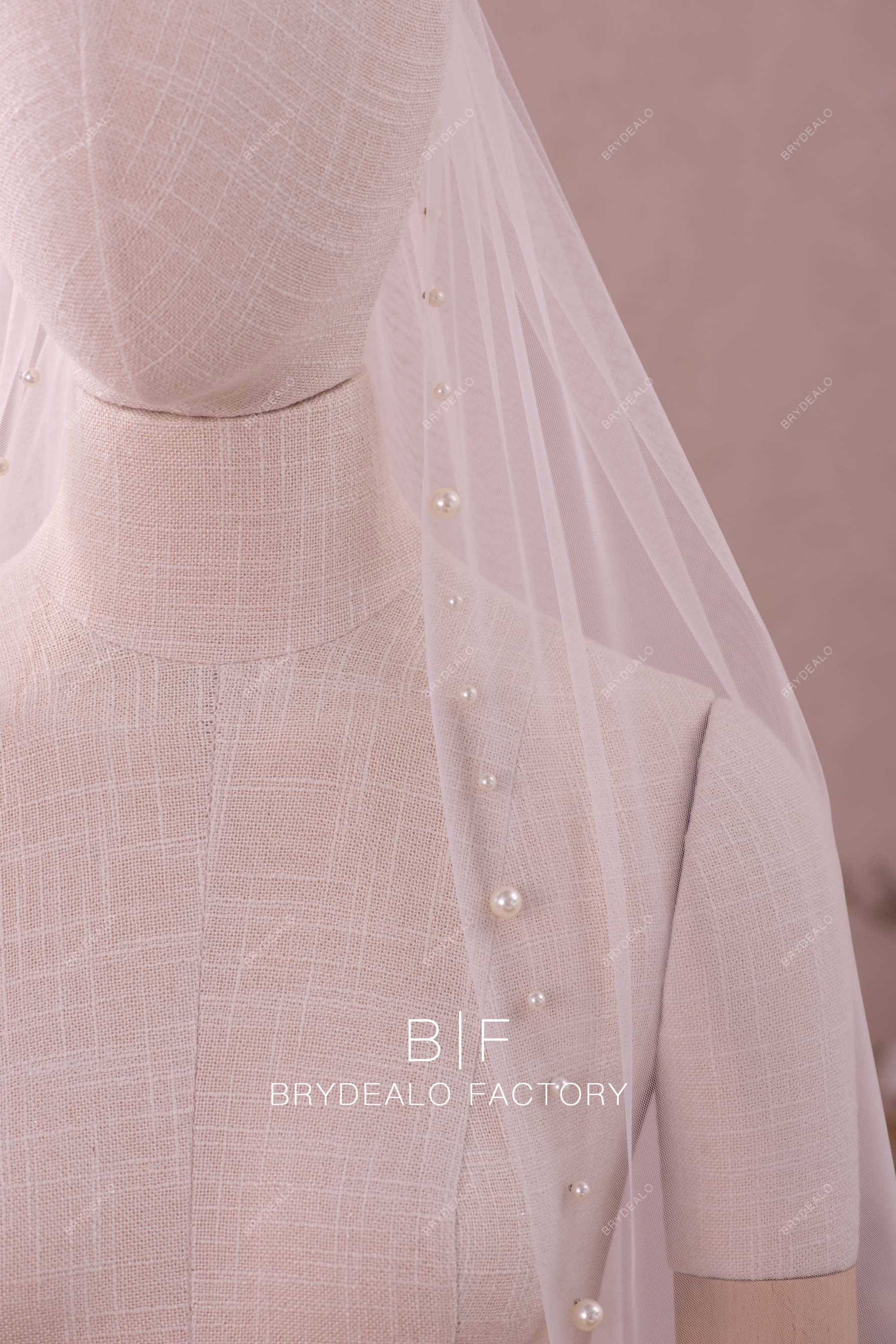 pearls edge bridal veil