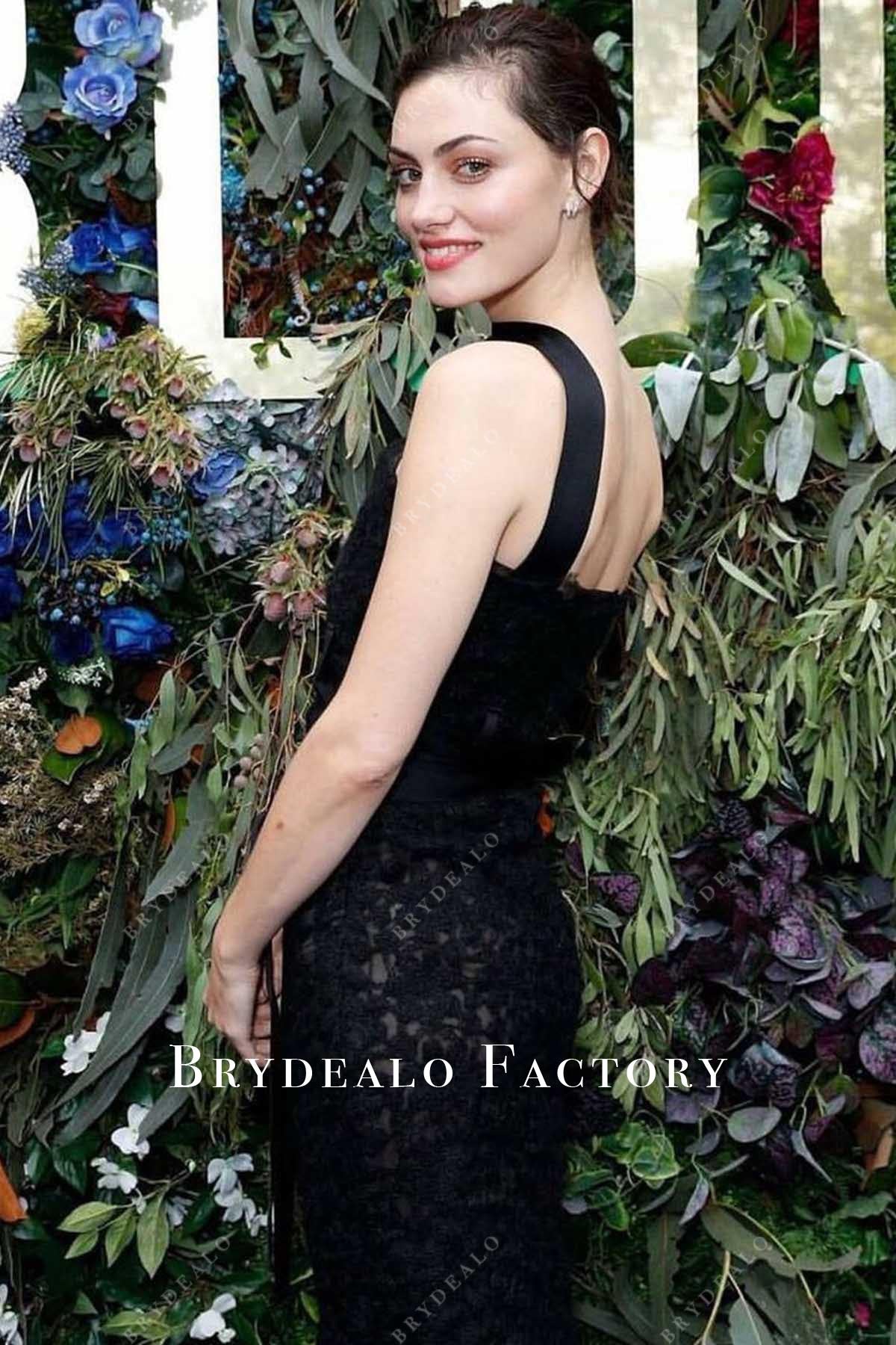 Phoebe Tonkin black halter dress stan's original series premiere 2018