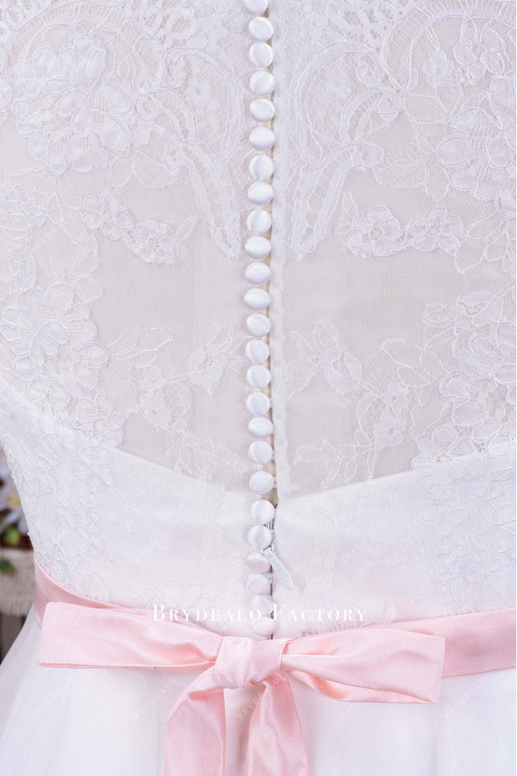 pink ribbon waistband wedding dress