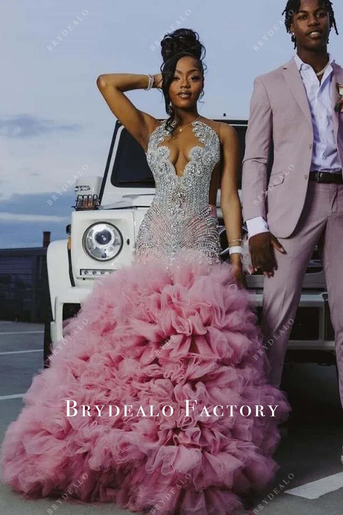 Ruffled Tulle Dress with Bag - Pink main image 0