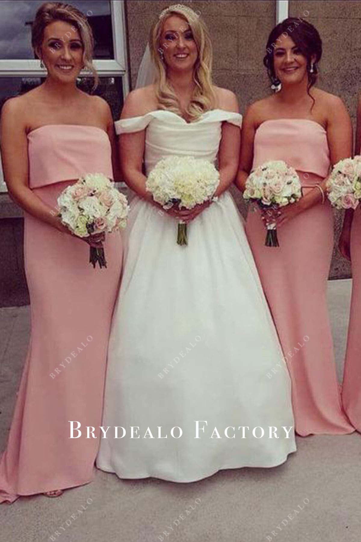 pink strapless bridesmaid dress