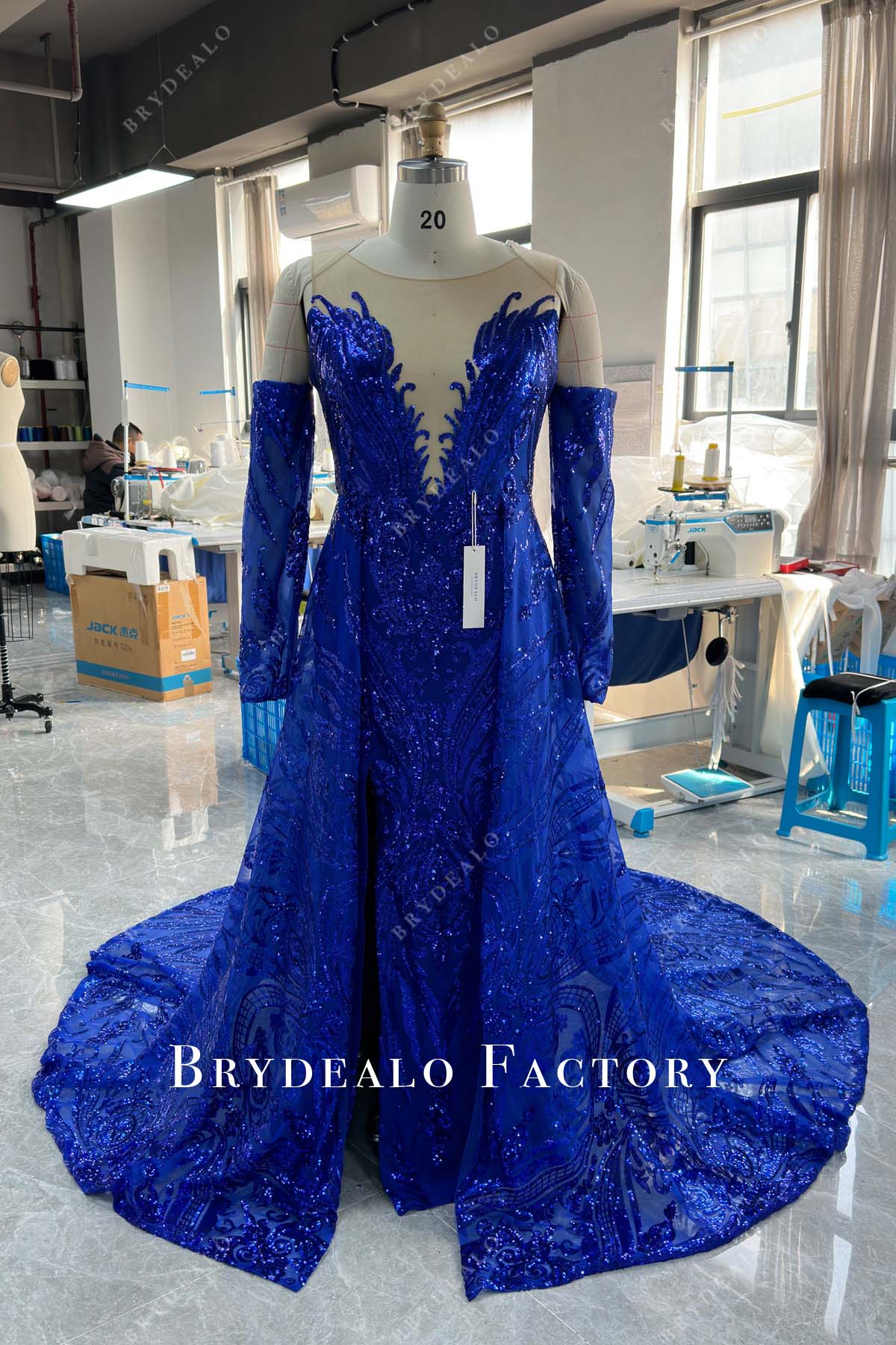 plus size off shoulder royal blue sequin prom dress