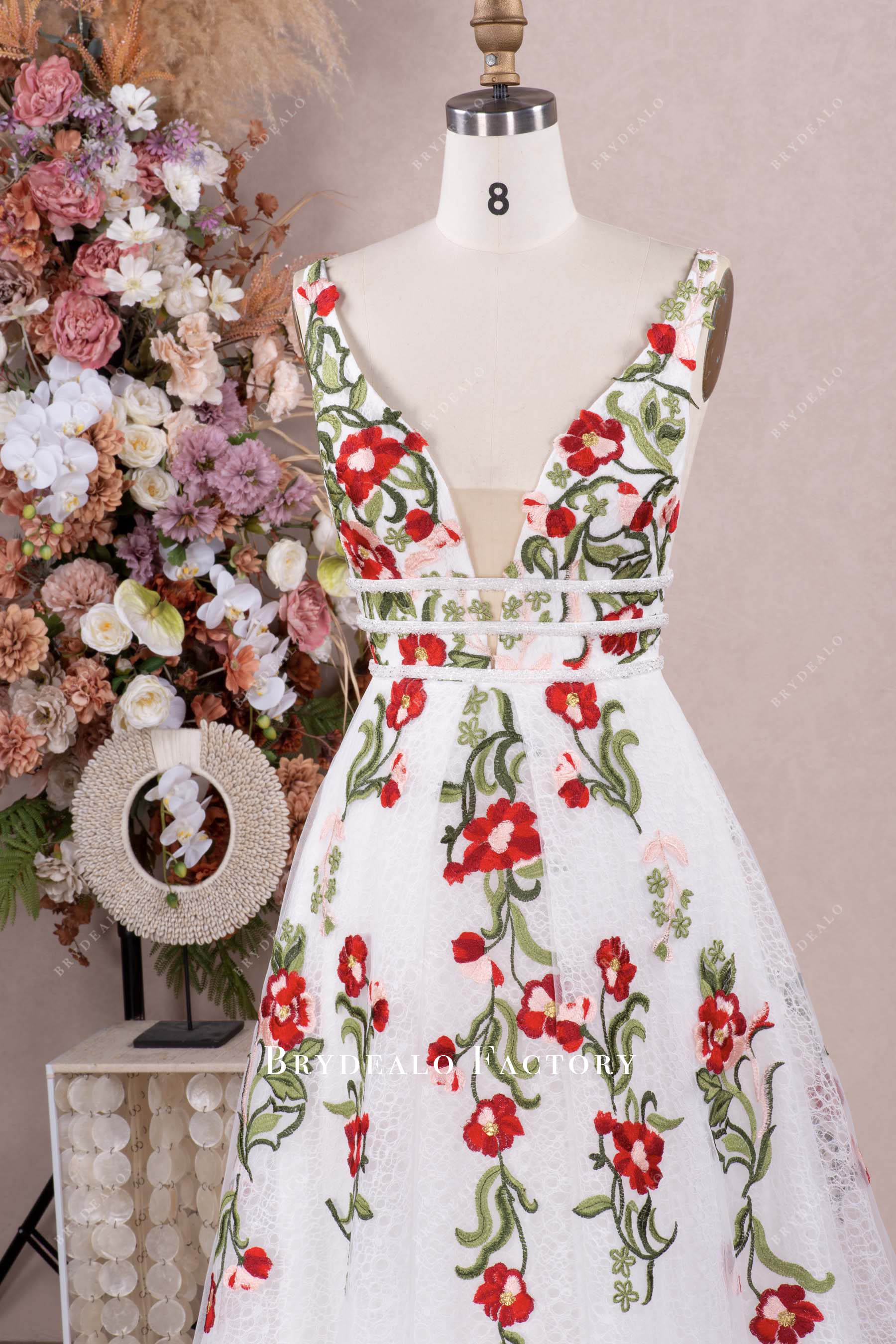 plunging wedding dress