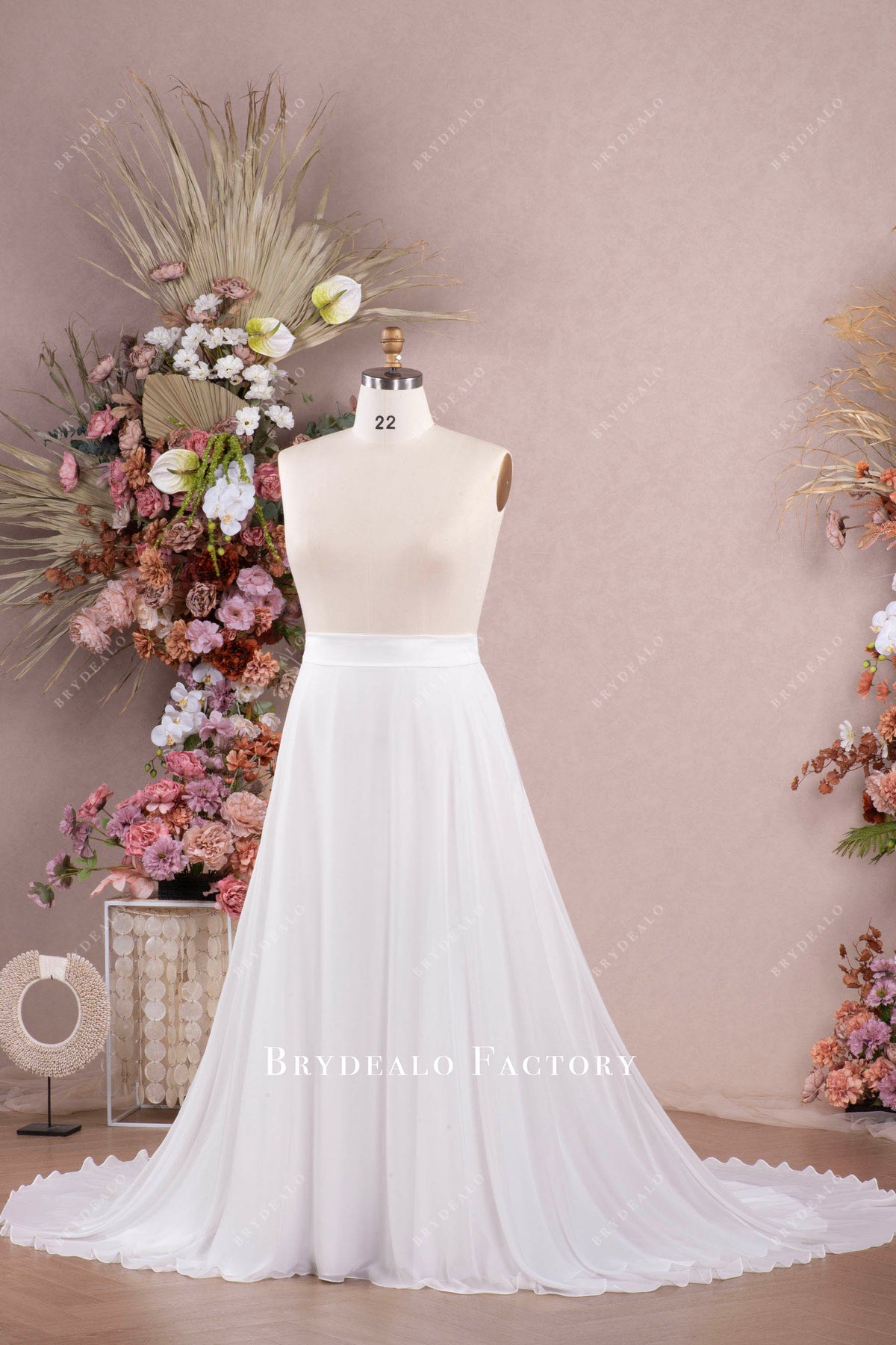 plus size chiffon wedding skirt