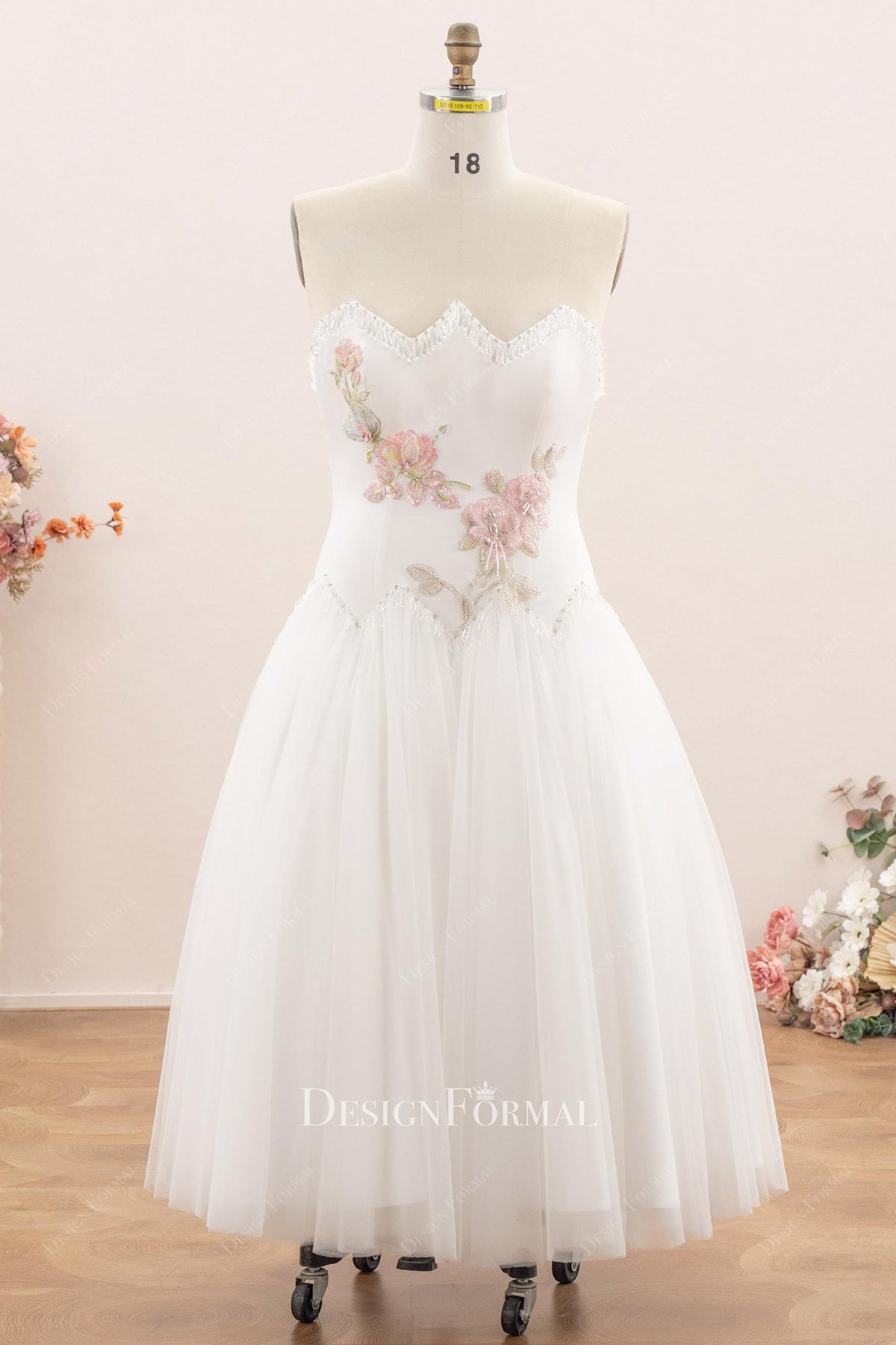 plus size zigzag drop waist wedding dress