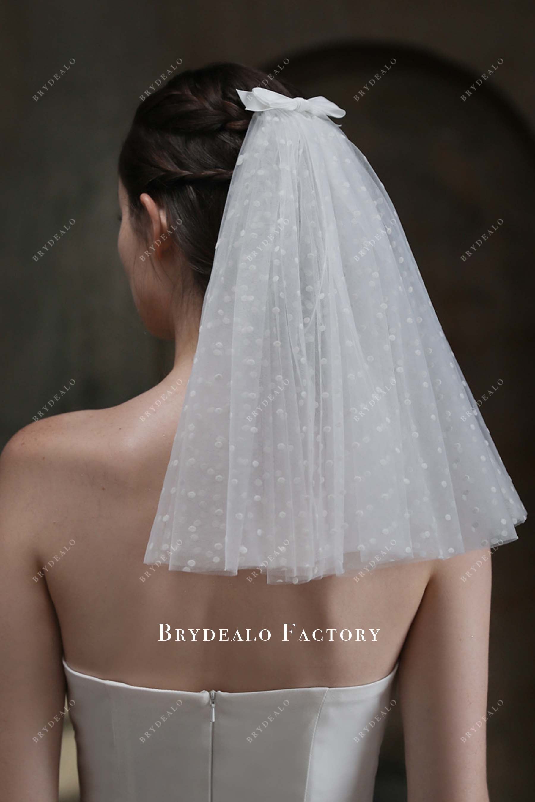 polka dots bridal veil