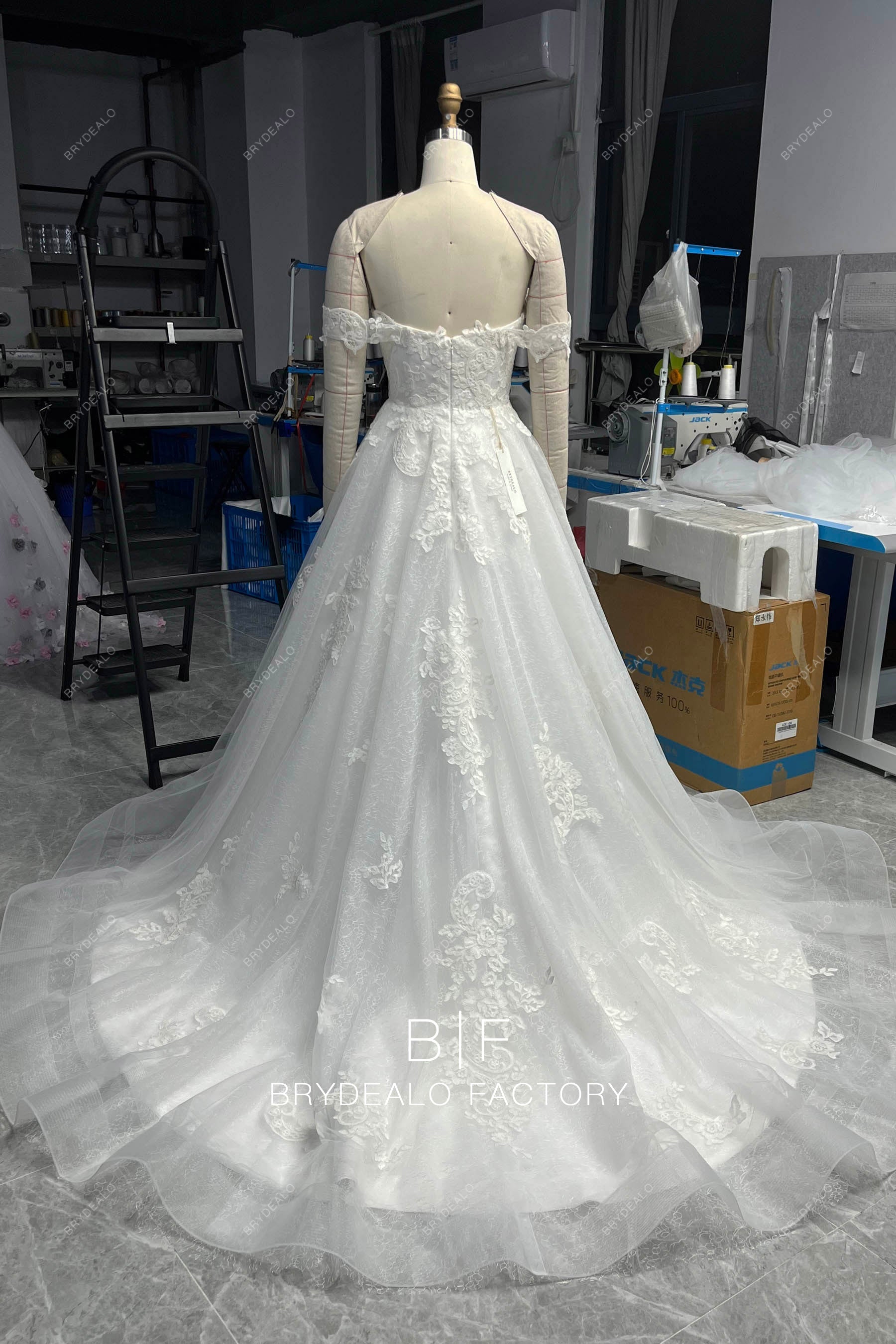 puffy a line wedding gown