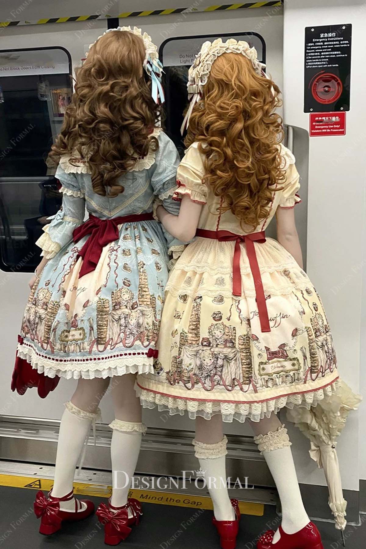 puffy a line short maid lolita dress