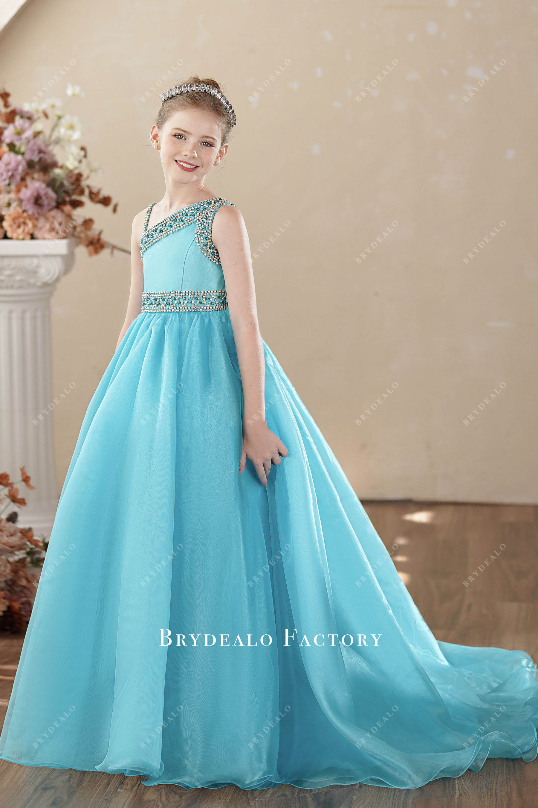 puffy organza kids birthday dress