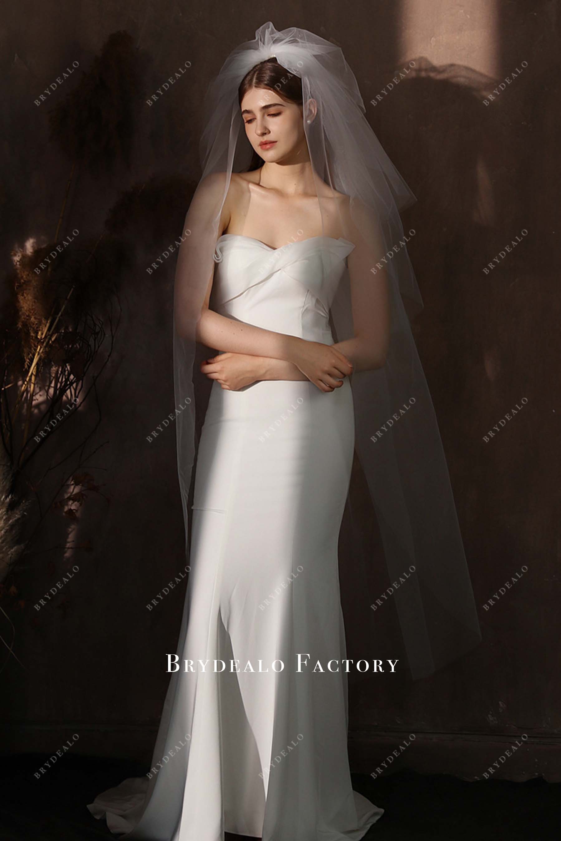 puffy tulle bridal veil