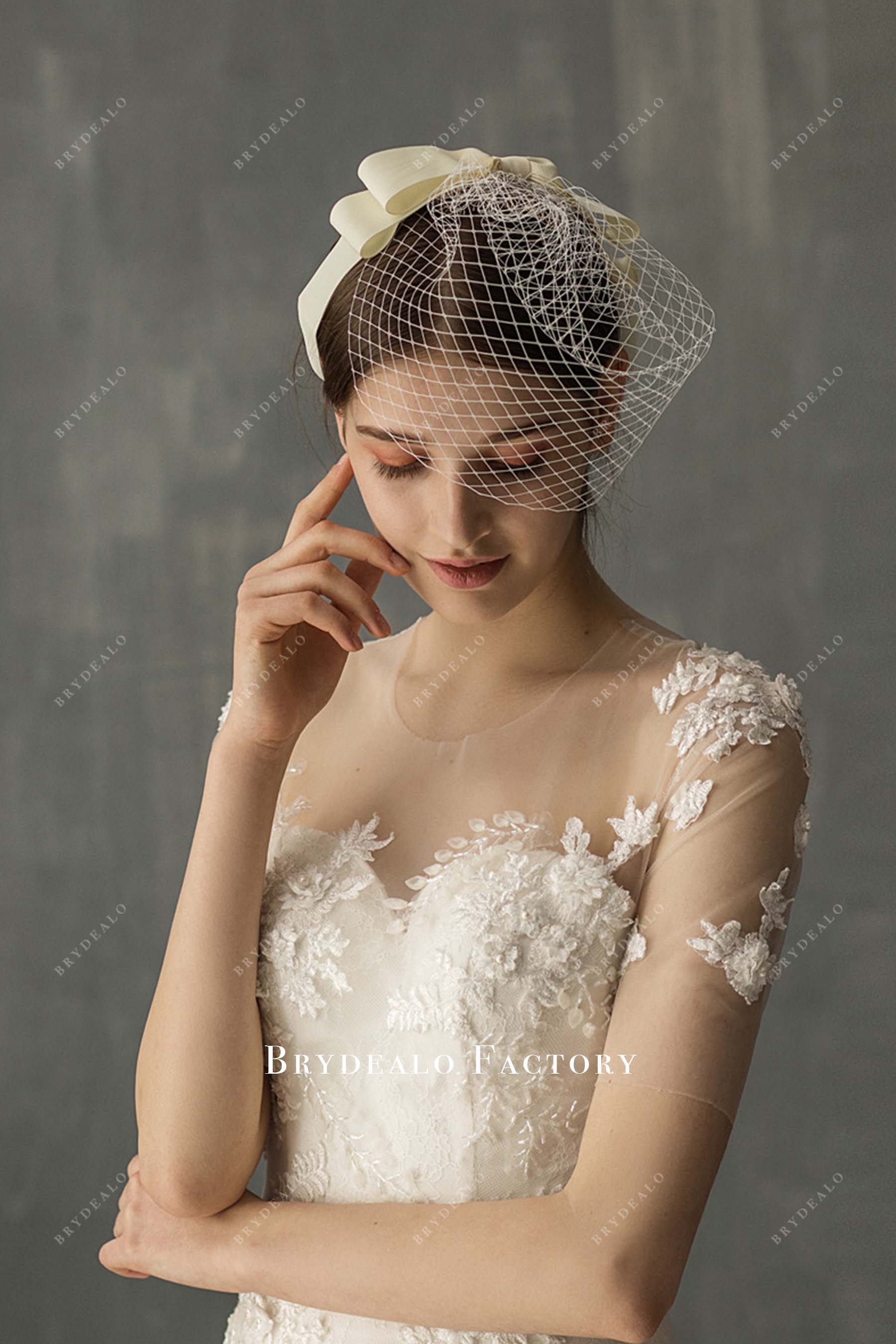raw cut net bridal veil