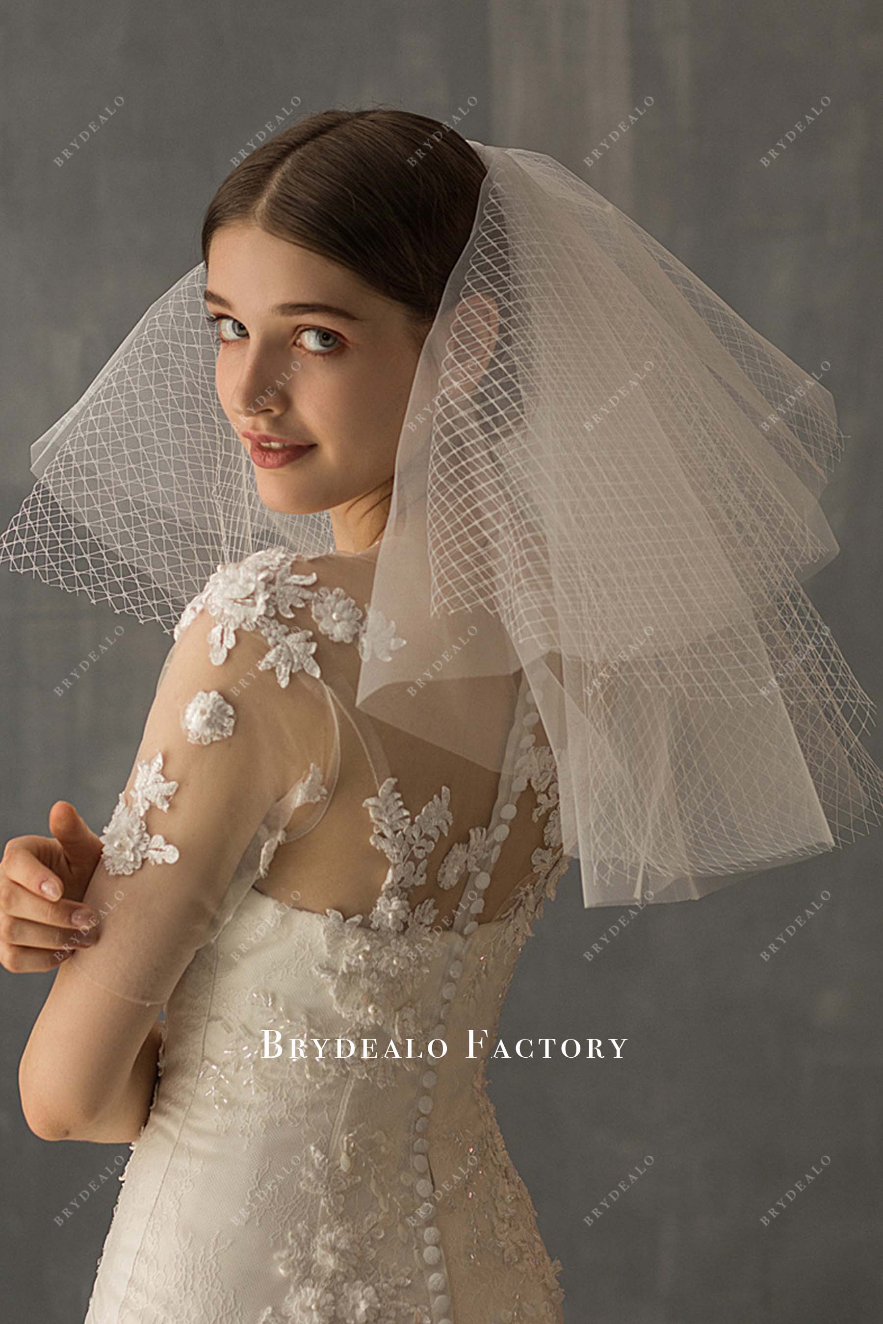 raw cut net bridal veil