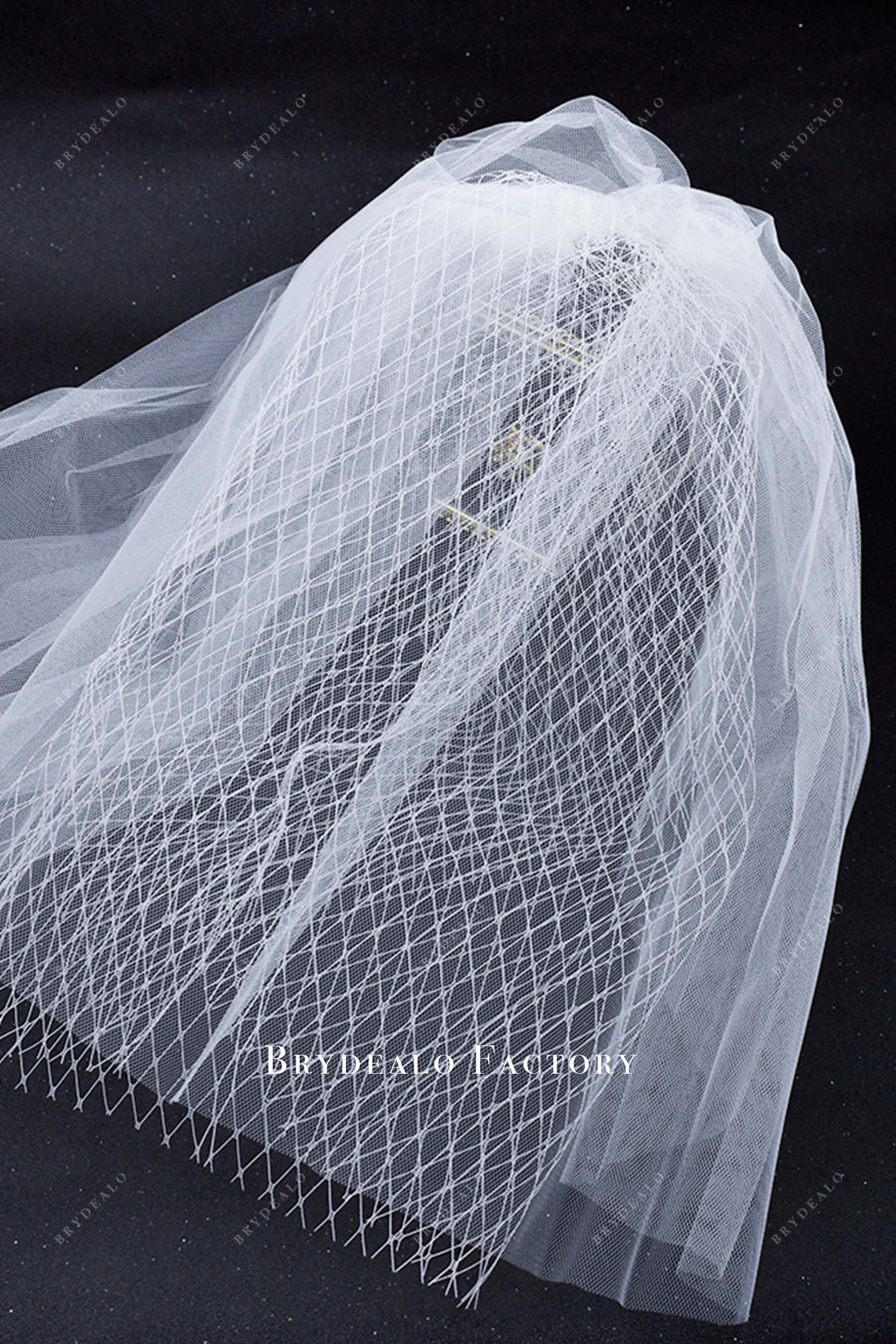 raw cut tulle bridal veil