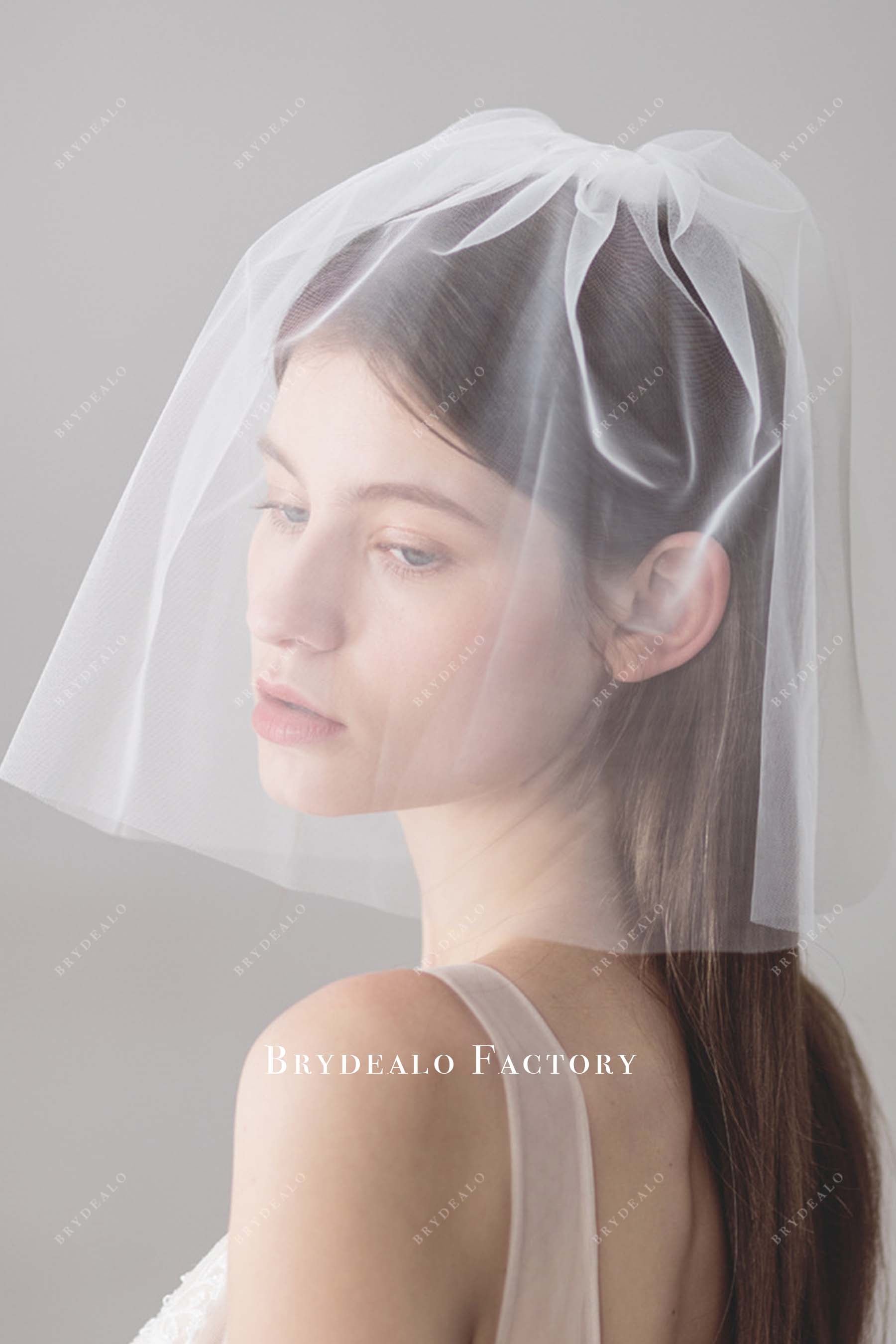 raw cut tulle bridal veil