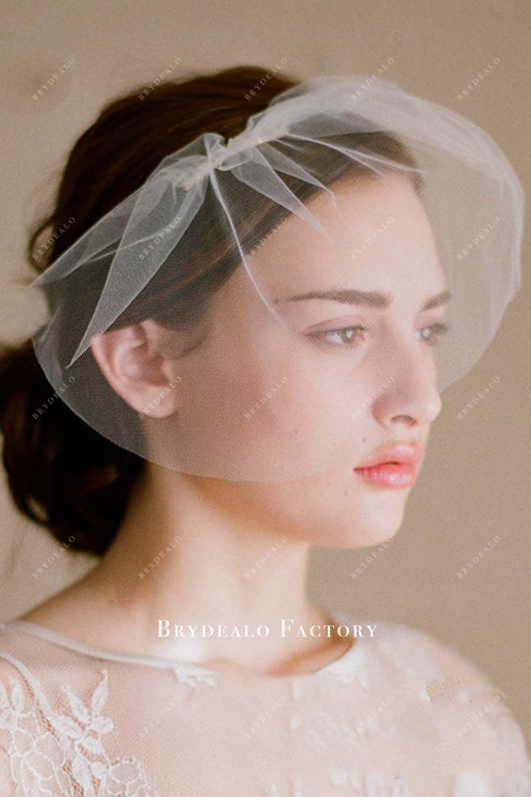 raw cut tulle bridal veil