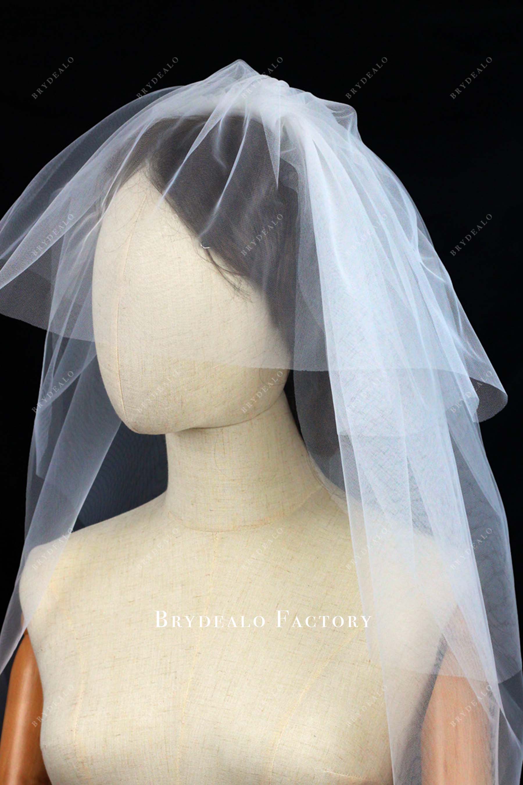 raw cut tulle bridal veil