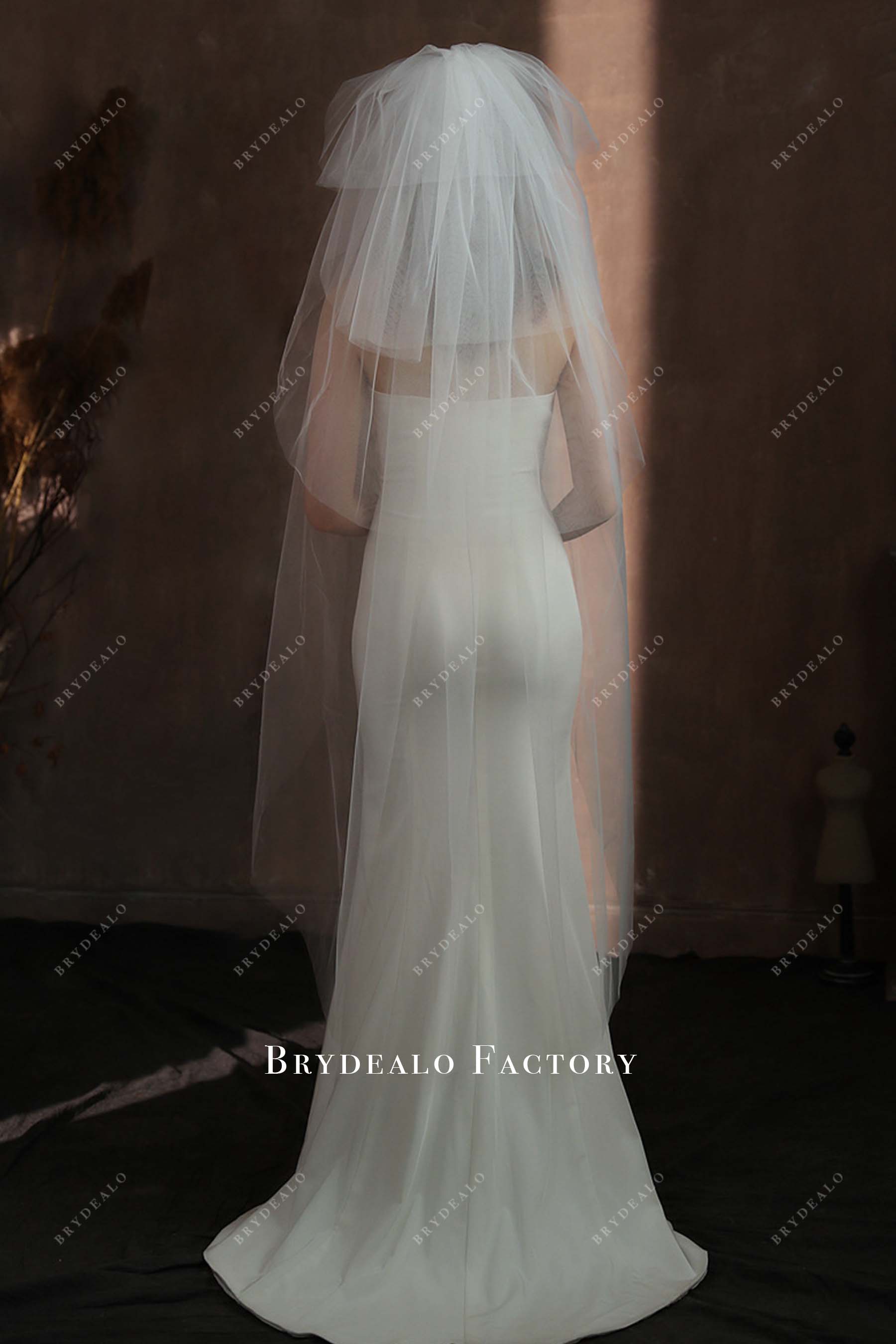 raw cut tulle bridal veil