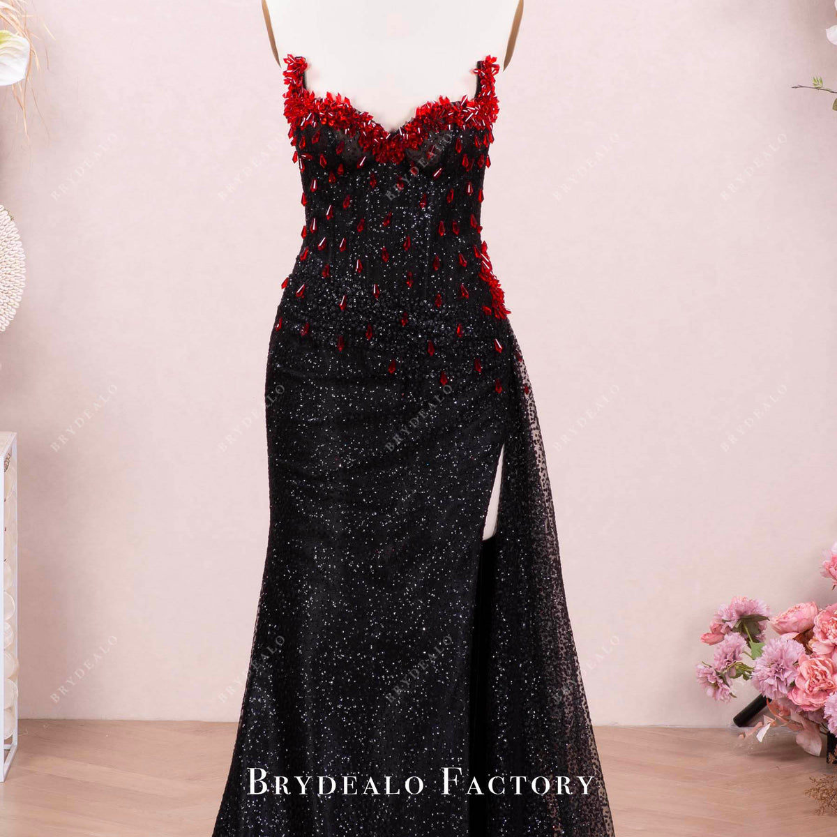 red and black ball dress Gothic Ballgown Prom with Removable Big Bow this party dress will be your lovely partner. Zapaka Women Black Red Mermaid
